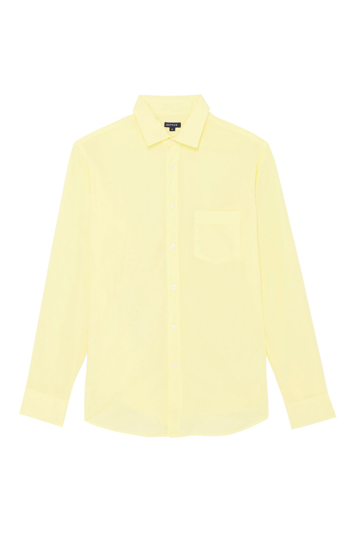 Chemise Homme manches longues Voile de coton Blanc et Ivoire 14