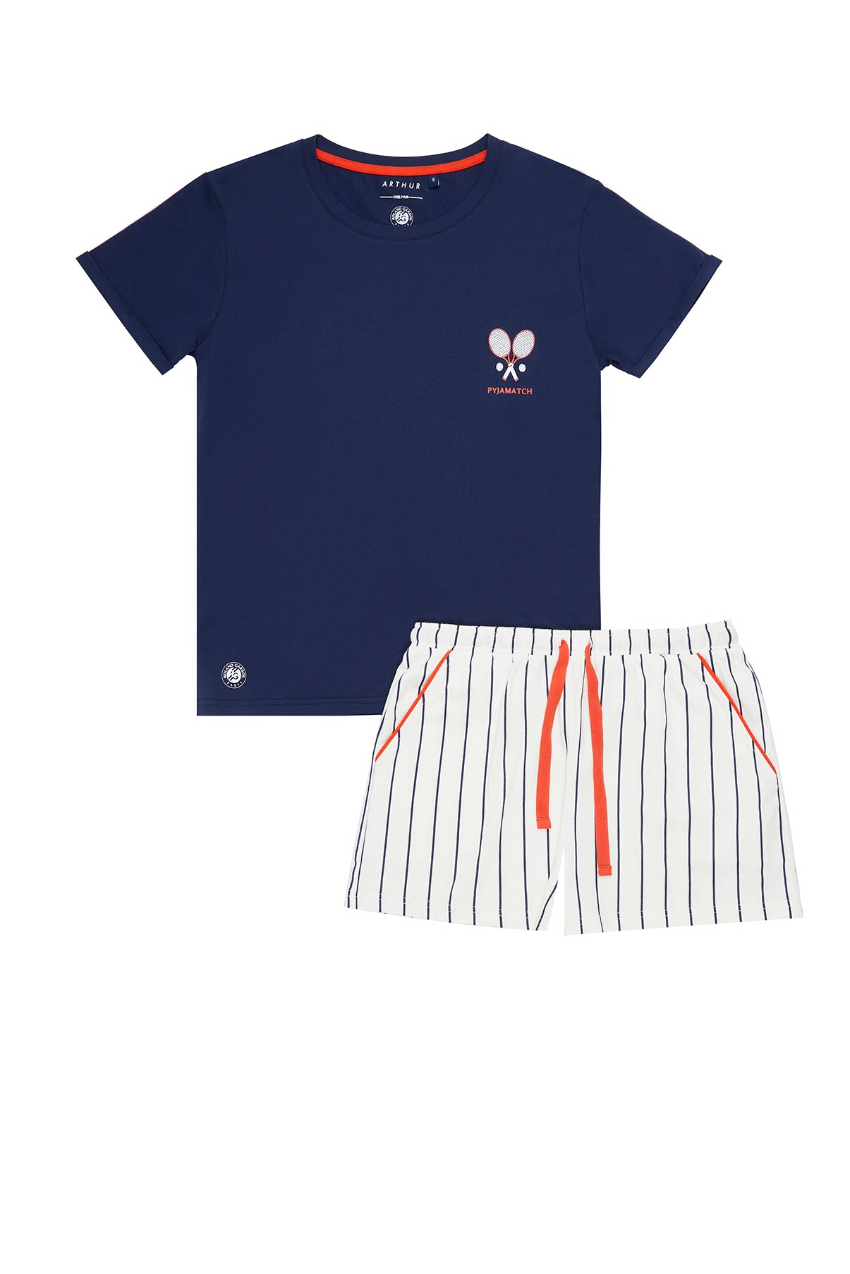 Pyjashort Femme Roland Garros Blanc et Ivoire 3