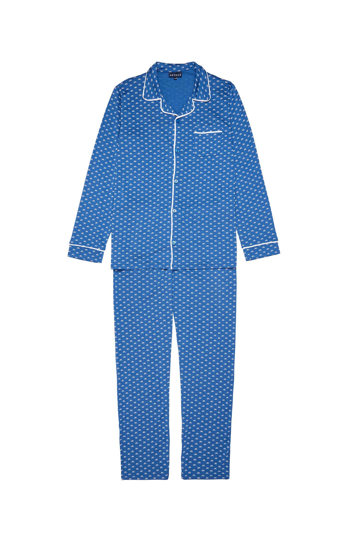 Pyjama long boutonné Homme Petit Vélo Bleu 3