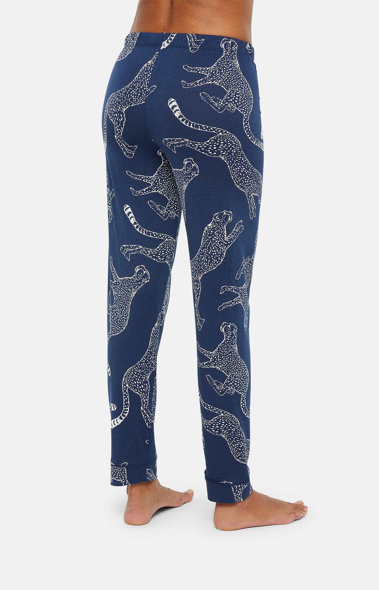 Pyjama long boutonné Femme Guépard Marine 10