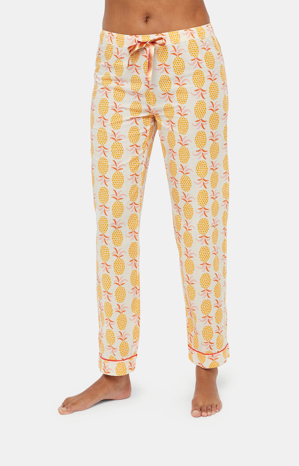 Pyjama long boutonné Femme Ananas Jaune 5