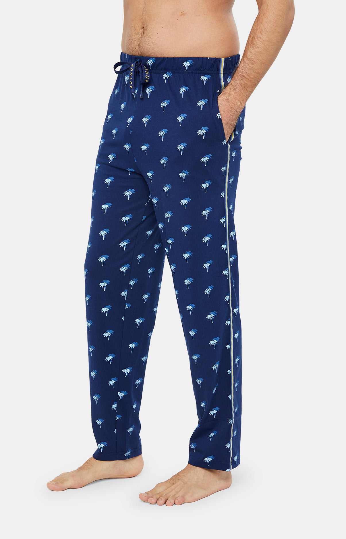 Pyjama long Homme Palmier Bleu 4