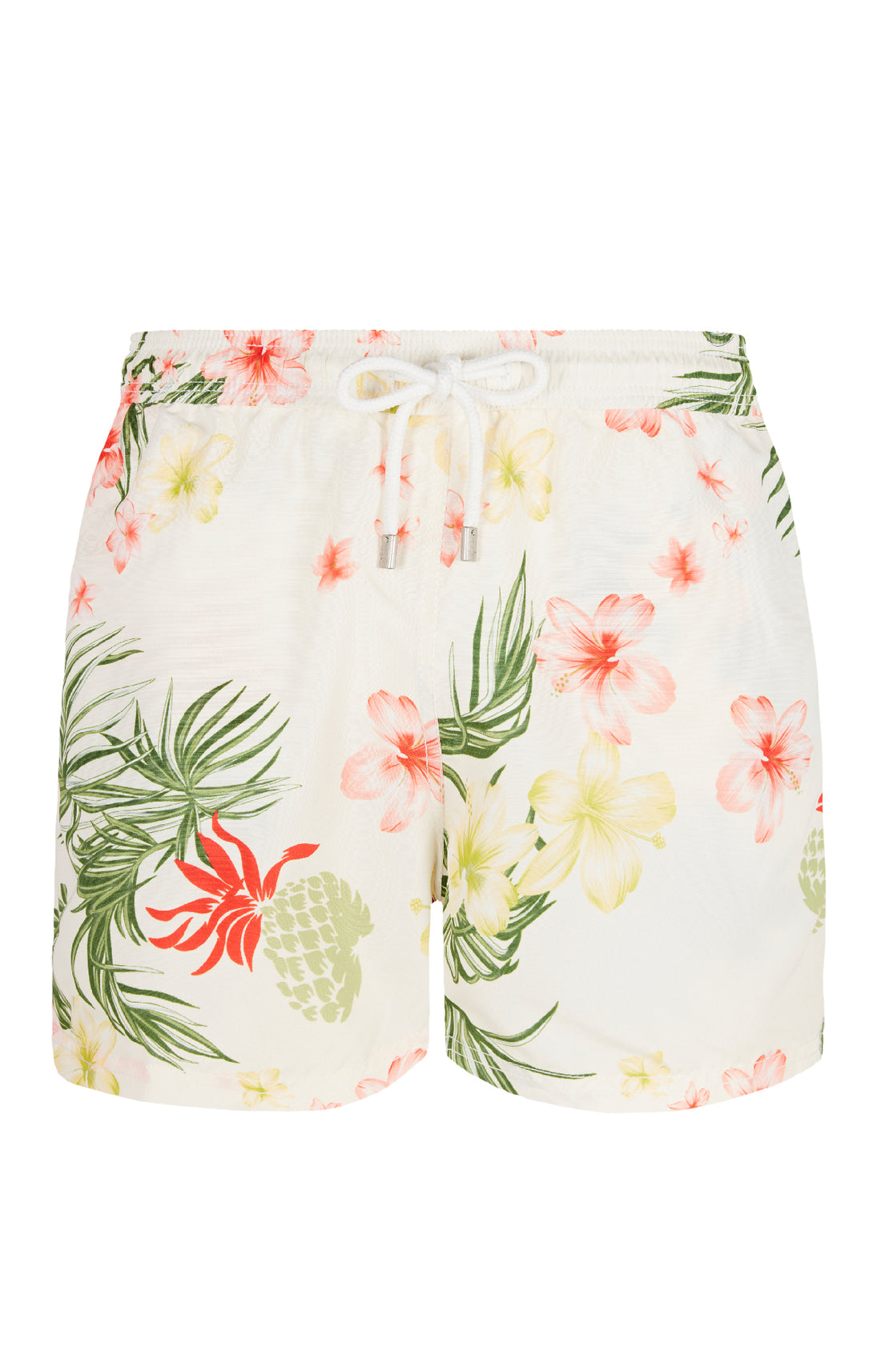 Short de bain Homme Hibiscus Blanc et Ivoire 3
