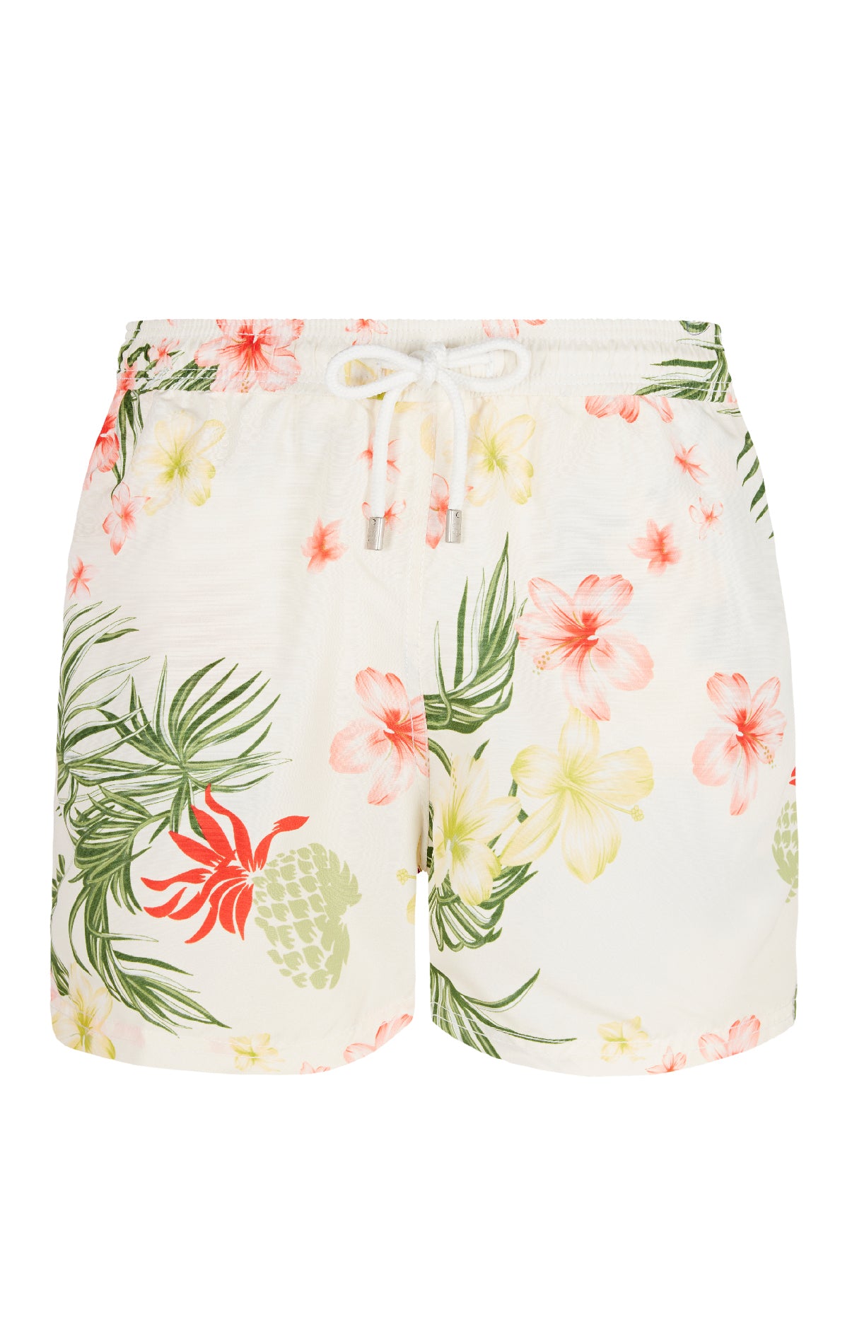 Short de bain Homme Hibiscus Blanc et Ivoire 3