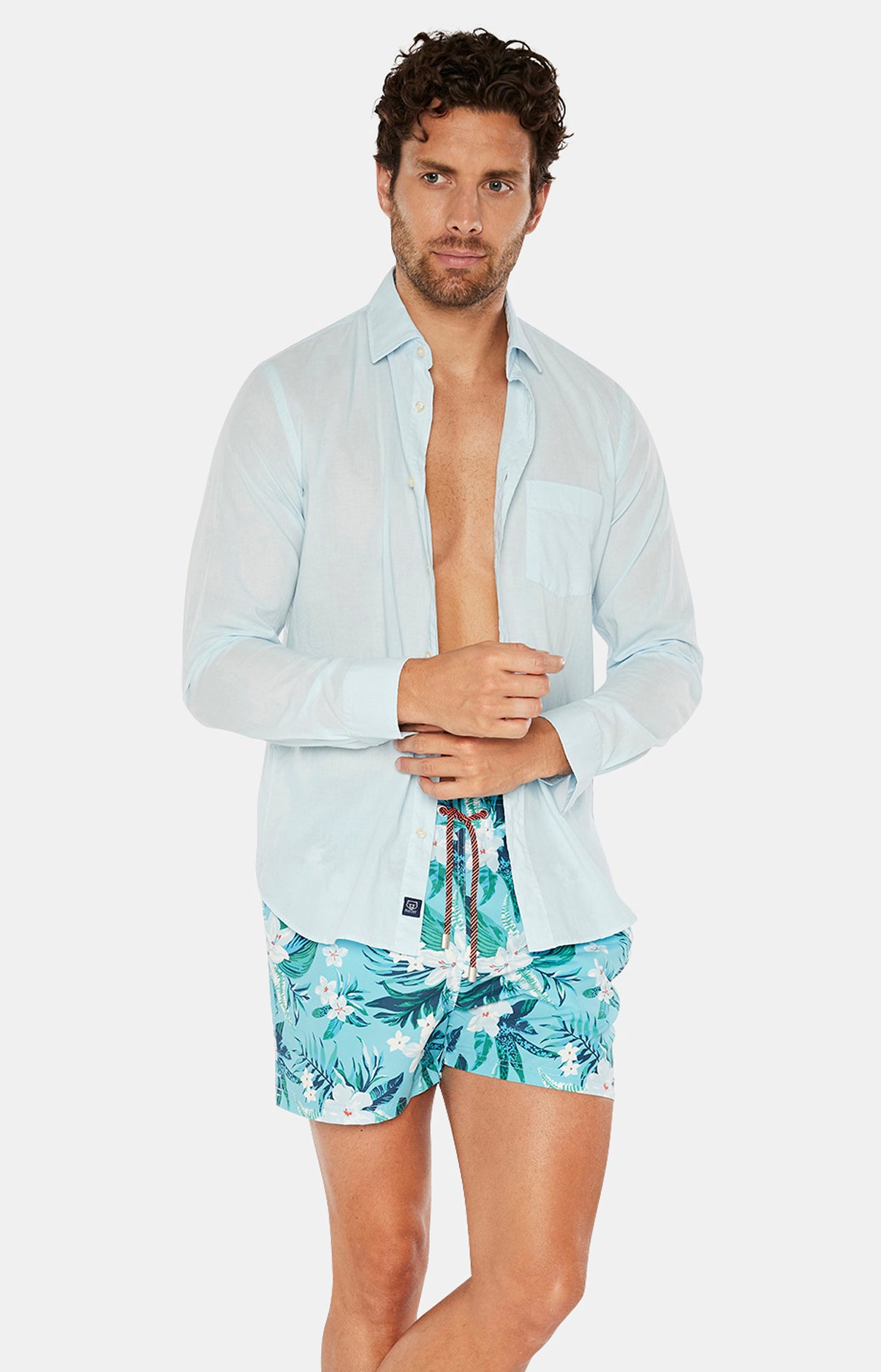 Short de bain Homme Tropique Bleu 7