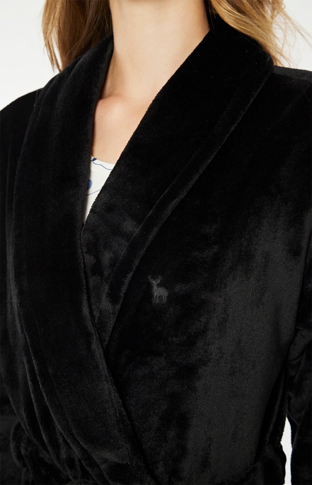 Robe de Chambre Femme Uni Noir 1