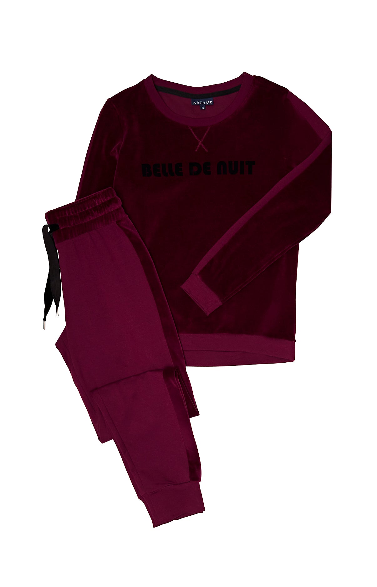Pyjama long Femme Belle de nuit Violet et Bordeaux 3