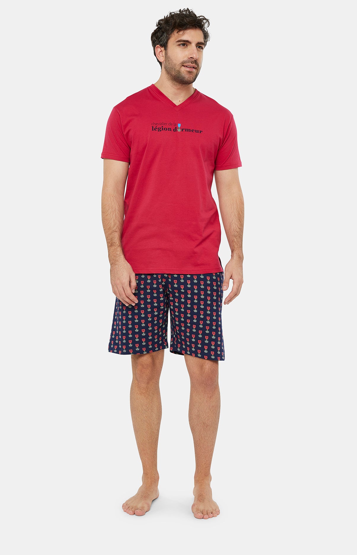 Pyjashort Homme Legion Marine et Rouge 1