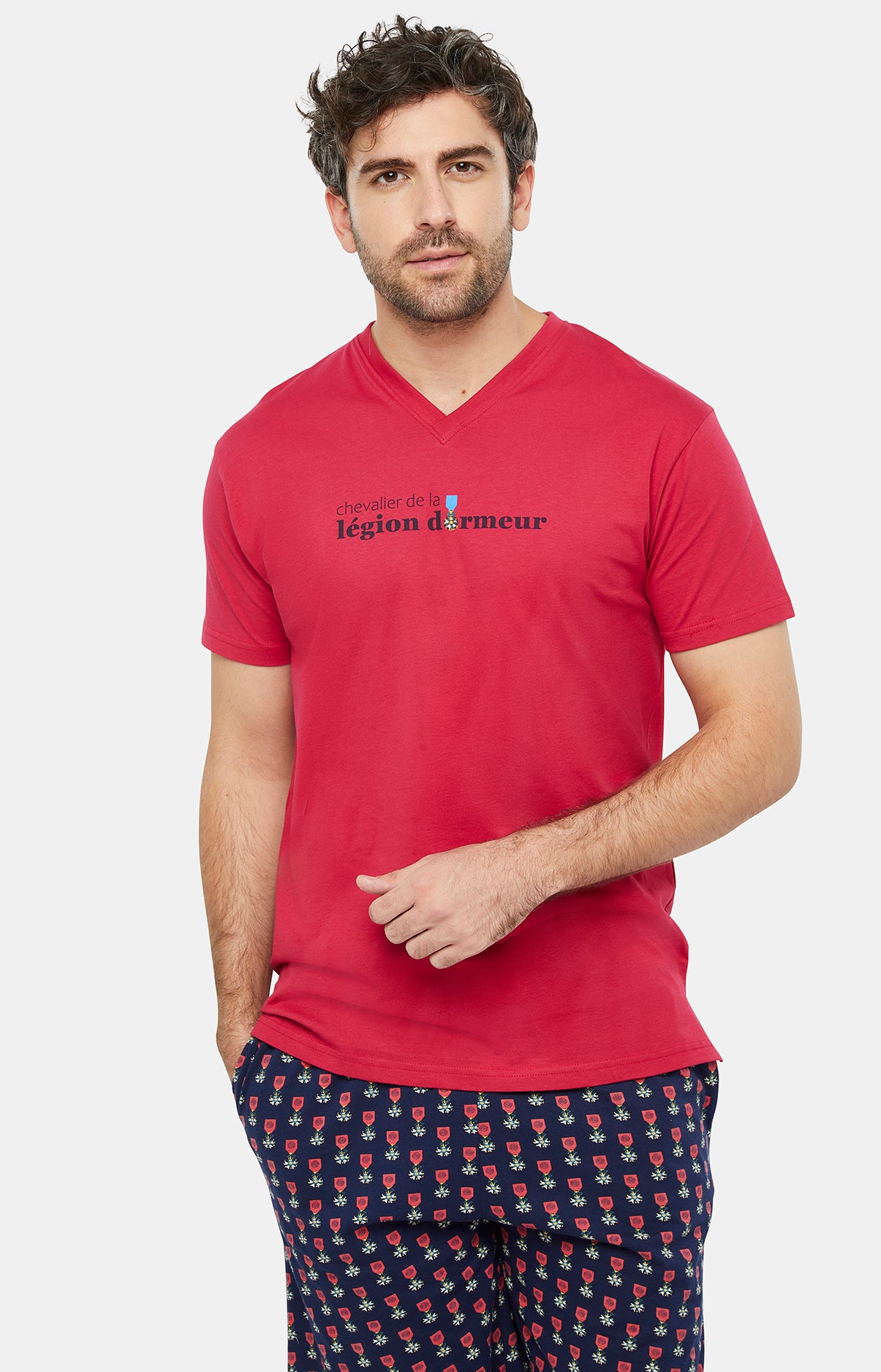 Pyjashort Homme Legion Marine et Rouge 5