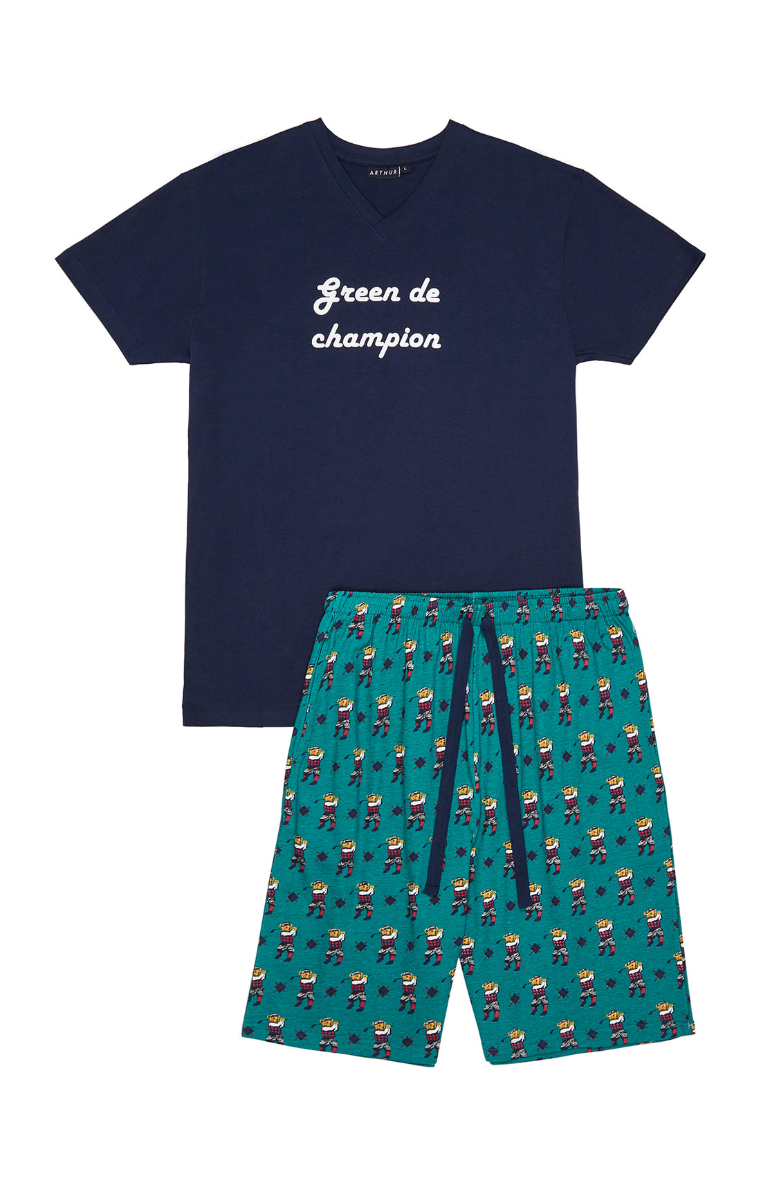 Pyjashort Homme Ted Wood Vert 3