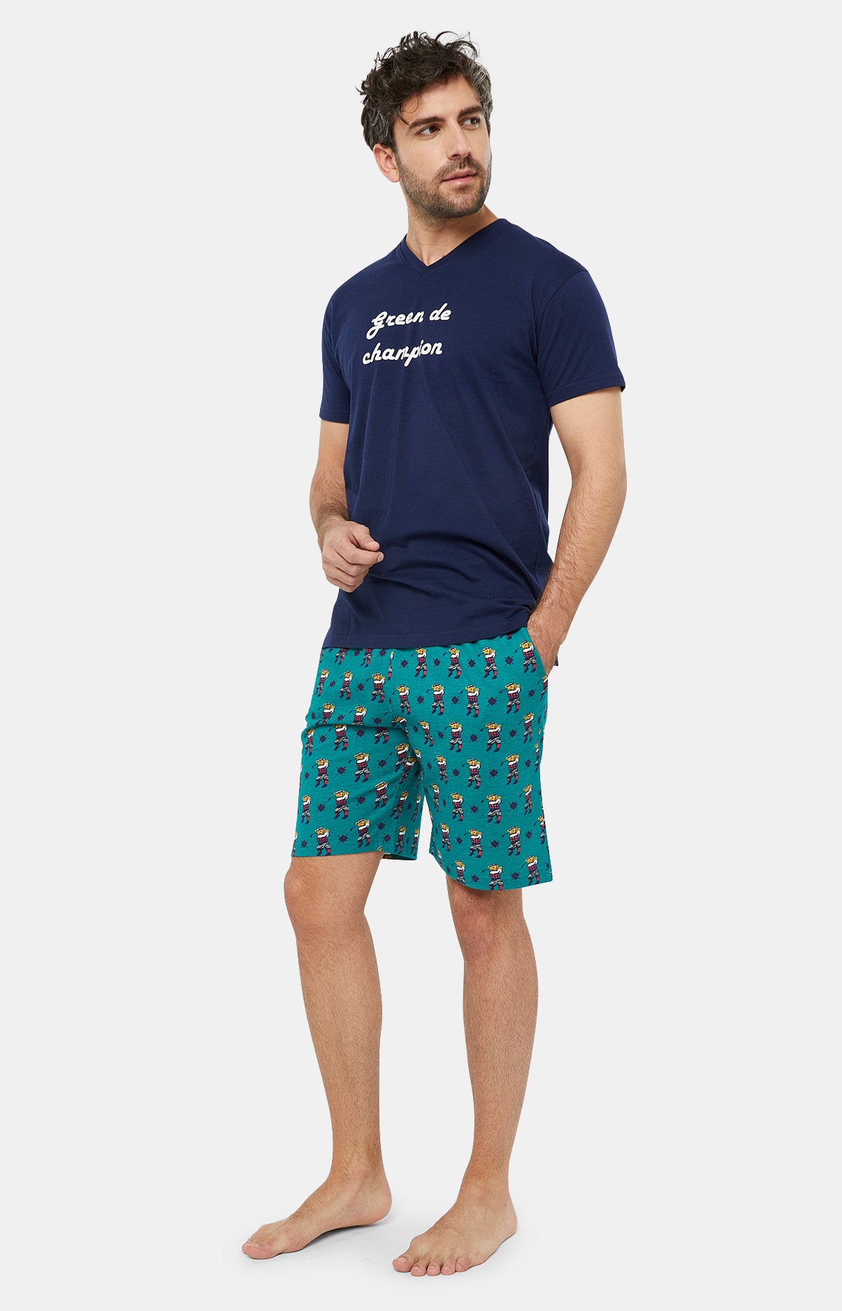 Pyjashort Homme Ted Wood Vert 1