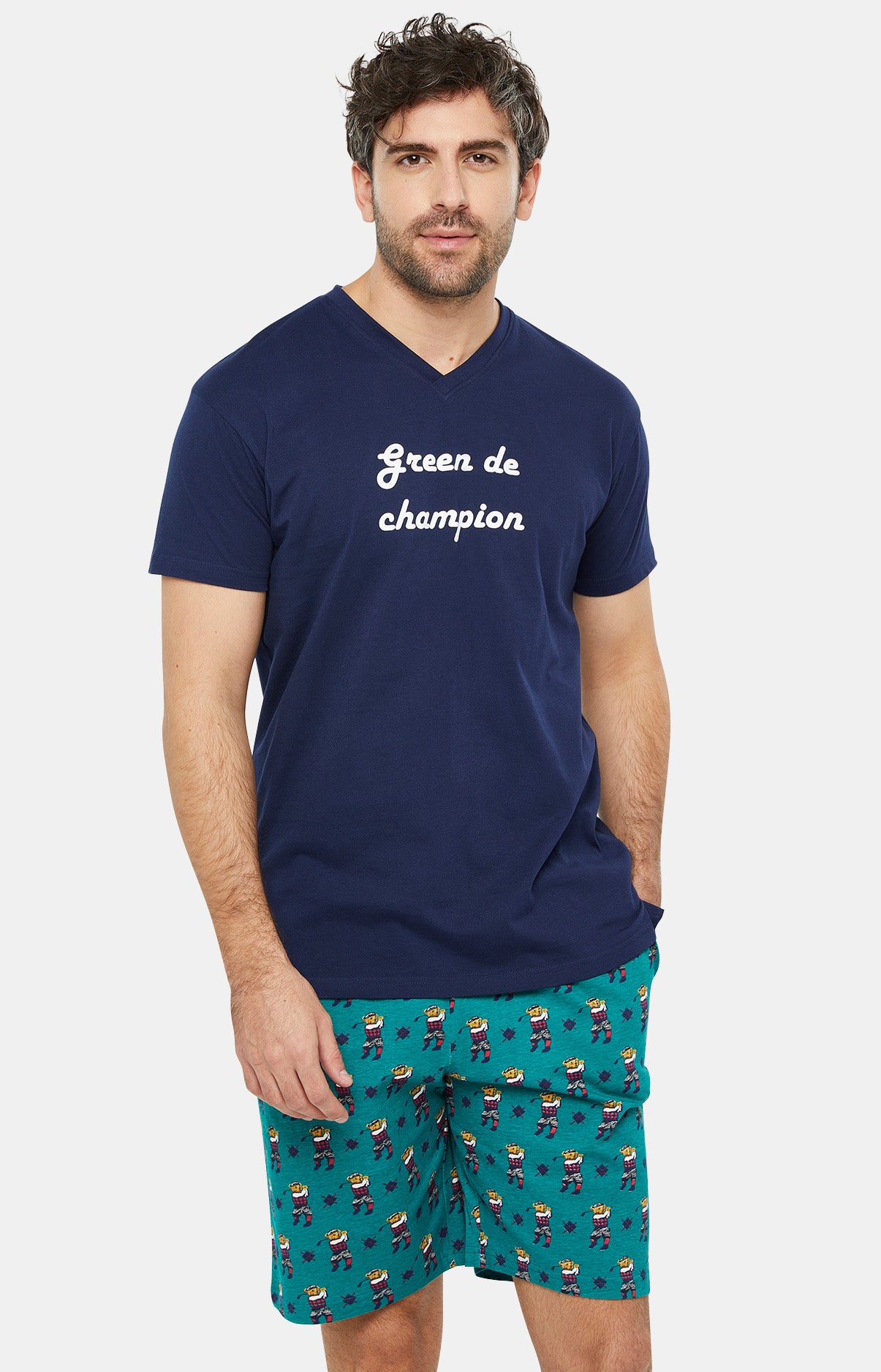 Pyjashort Homme Ted Wood Vert 2