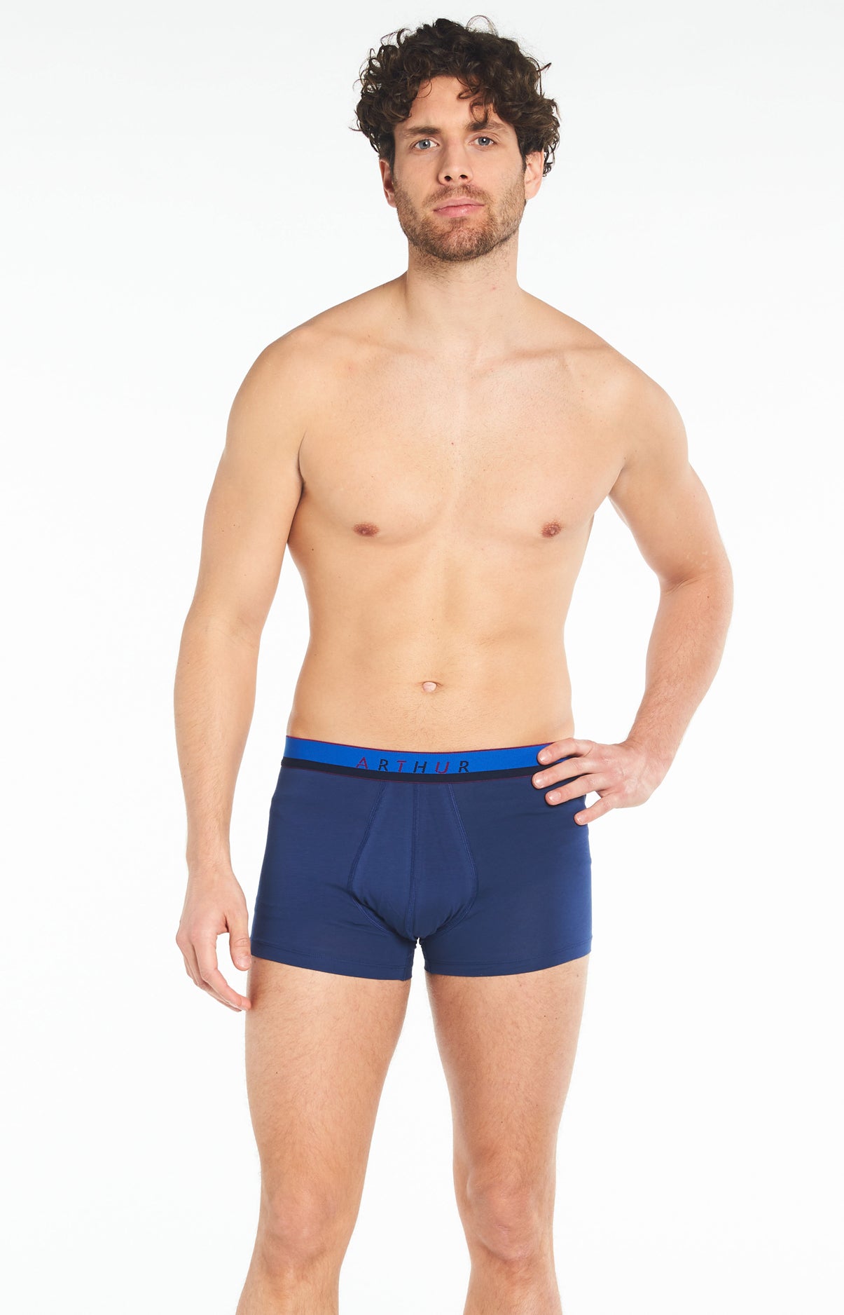 Boxer Slippé Homme Uni Rose 7