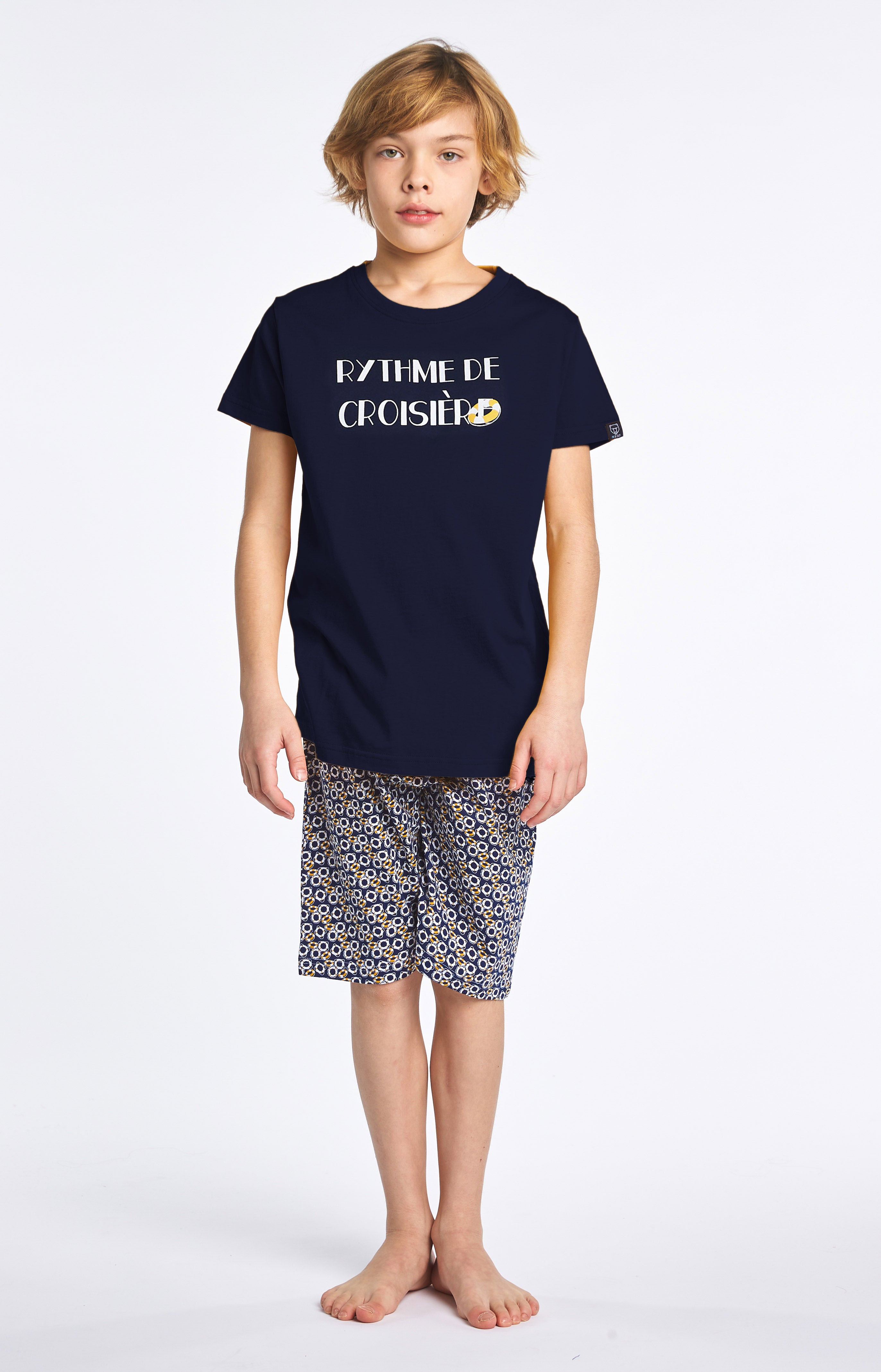 Pyjama court Enfant Bouée Marine 4