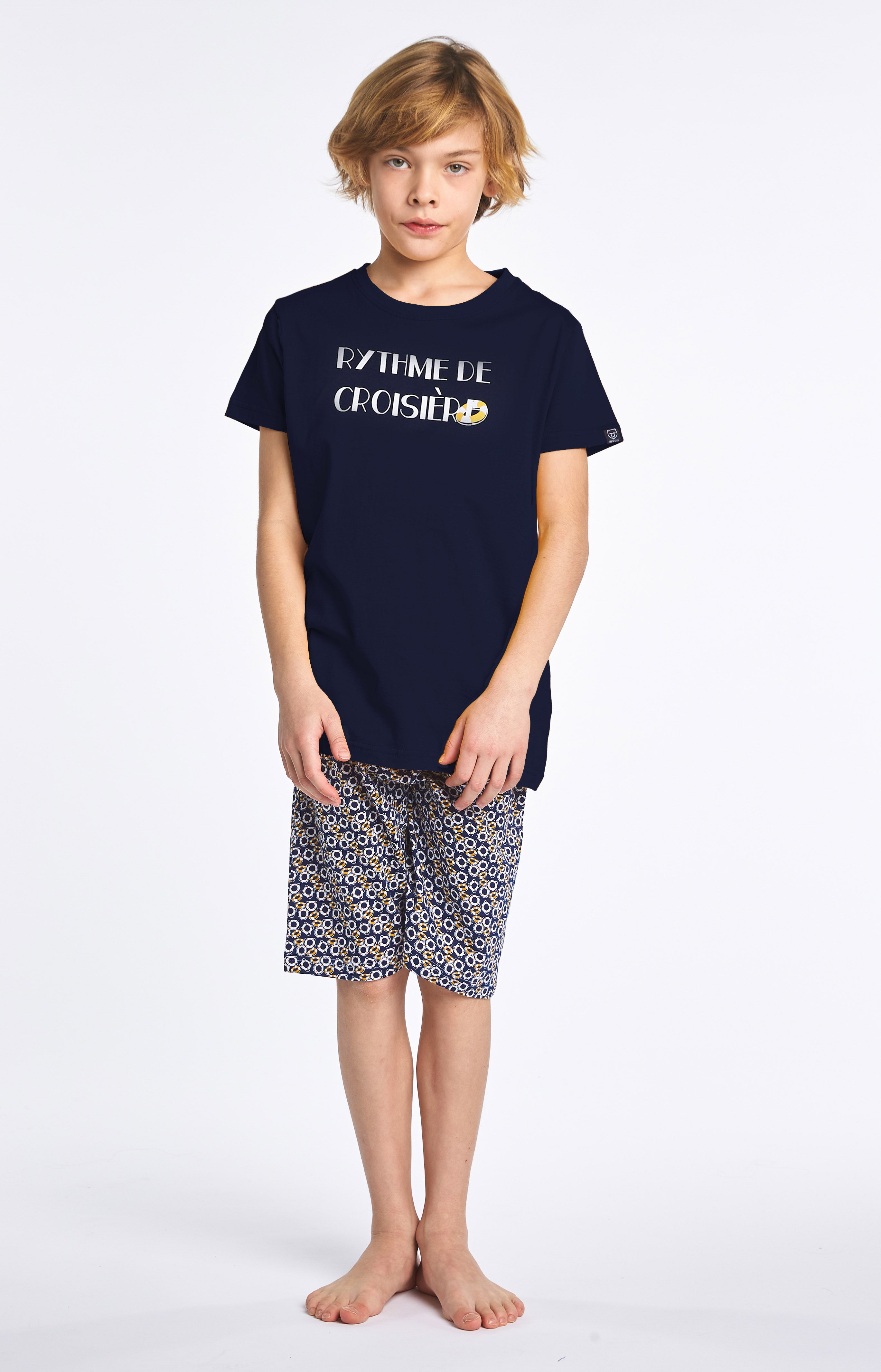 Pyjama court Enfant Bouée Marine 5