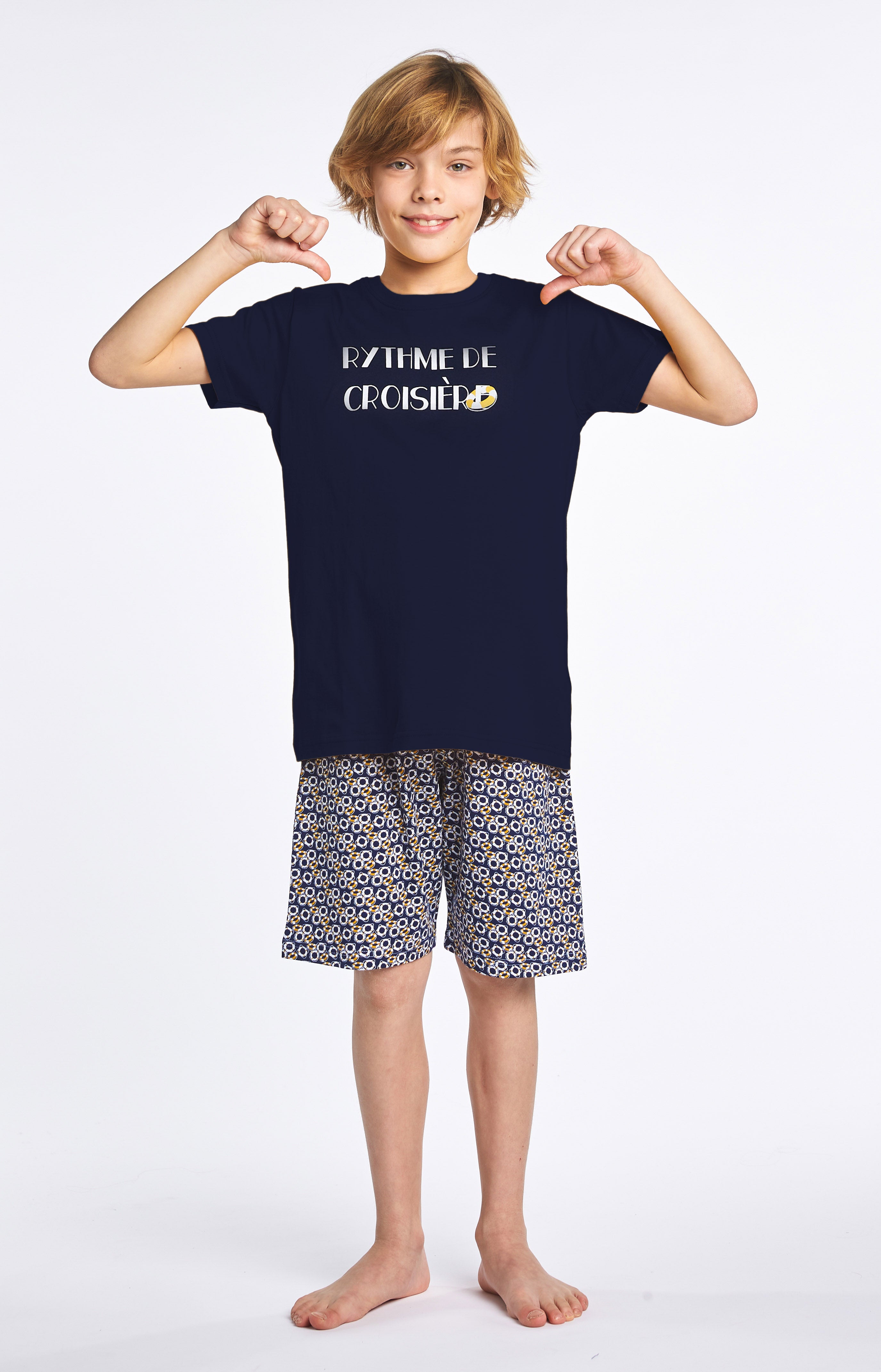 Pyjama court Enfant Bouée Marine 1
