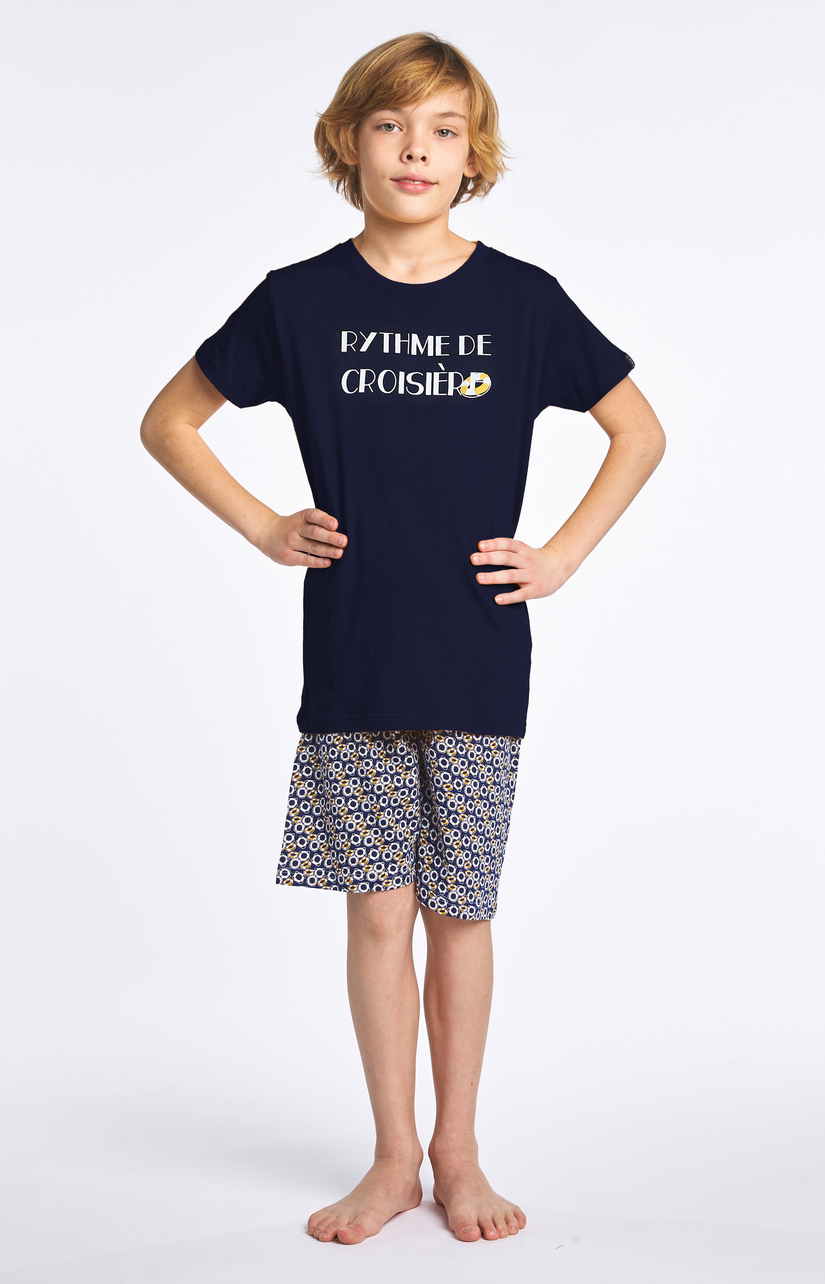 Pyjama court Enfant Bouée Marine 2