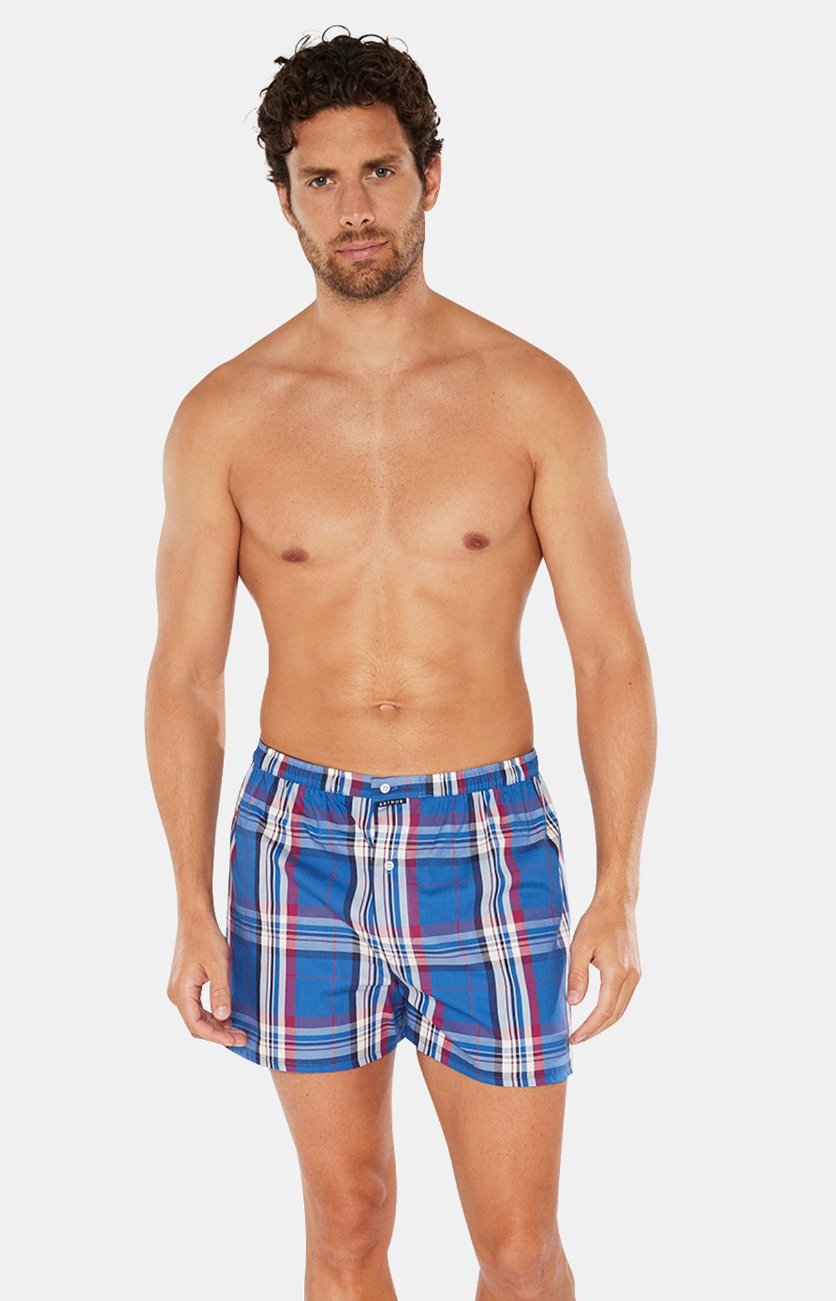 Caleçon classique Homme Carreaux Bleu 1