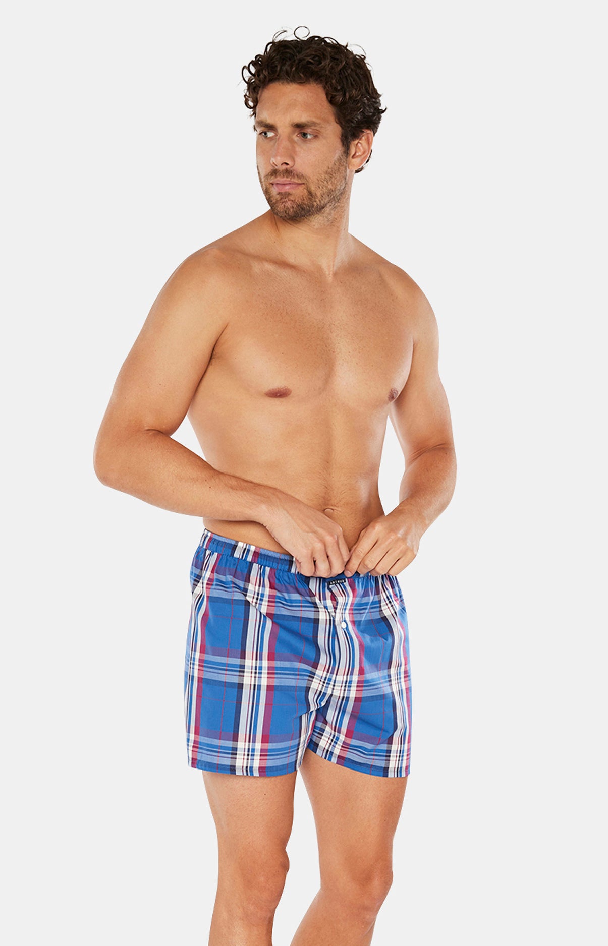 Caleçon classique Homme Carreaux Bleu 4