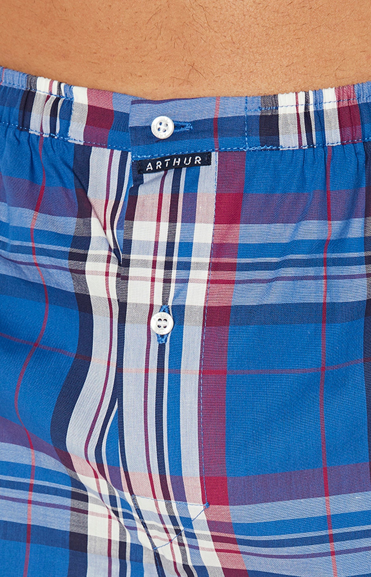 Caleçon classique Homme Carreaux Bleu 5
