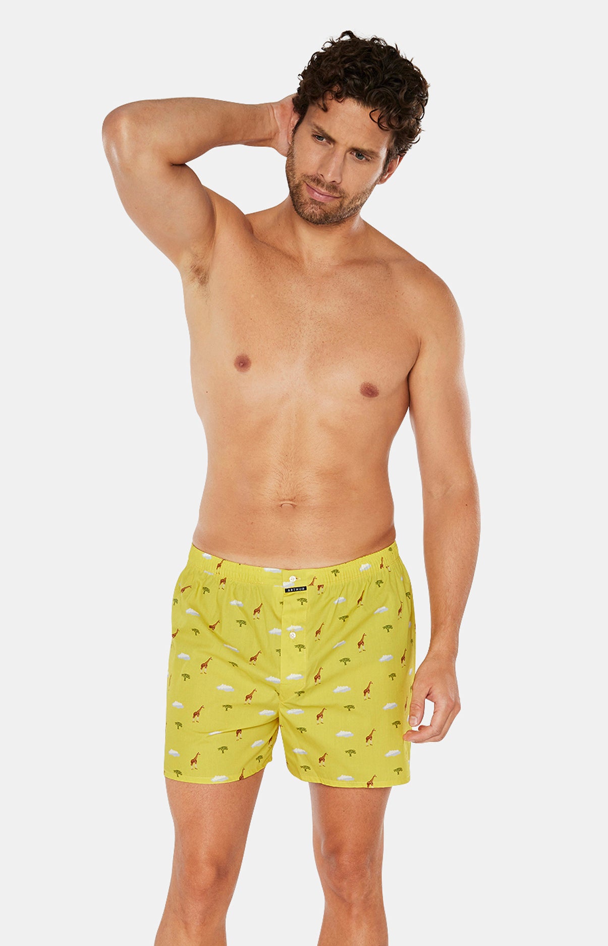 Caleçon classique Homme Girafe Jaune 2