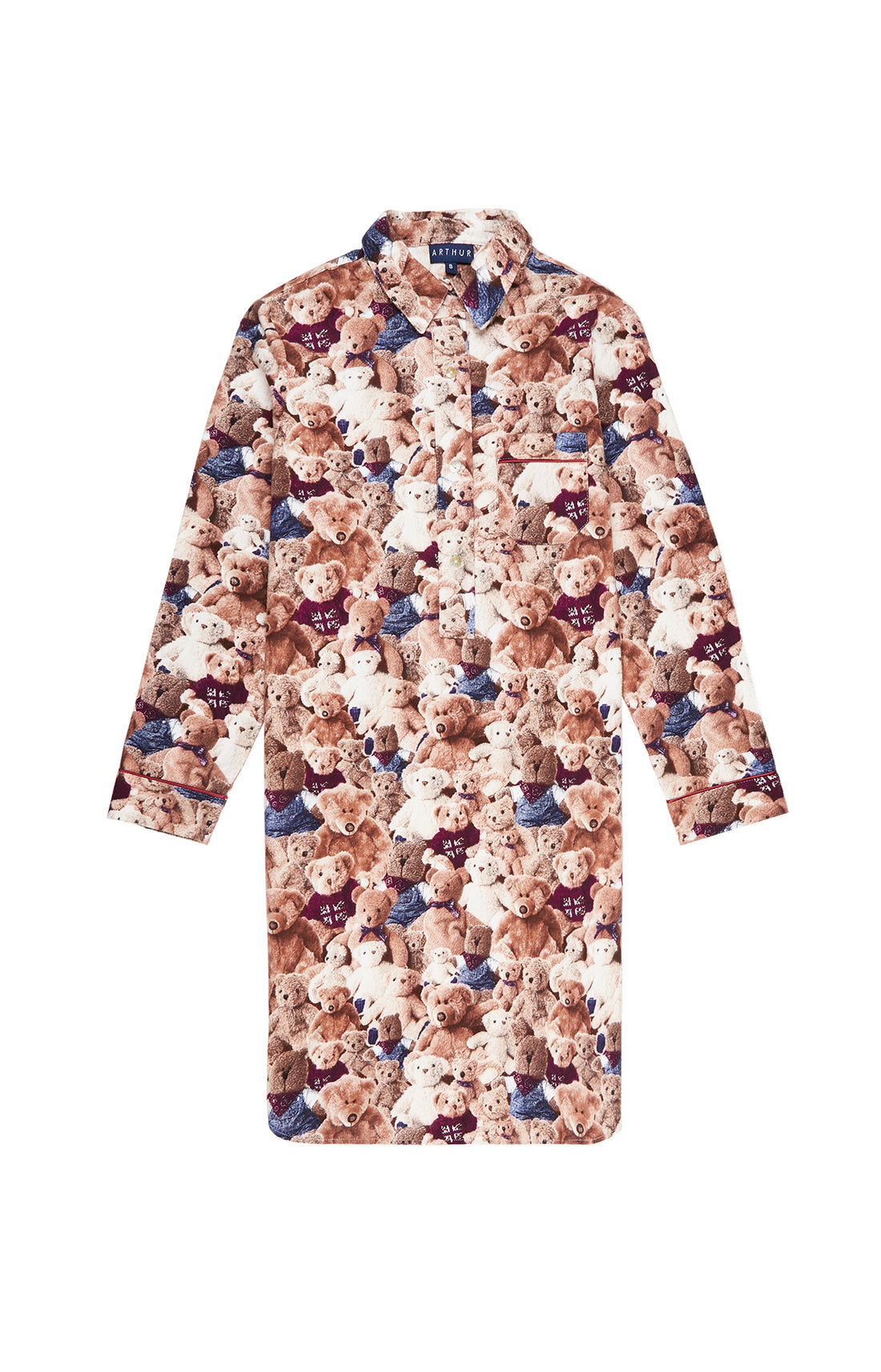 Chemise de nuit Grand-Père Femme Teddy Beige et Marron 6