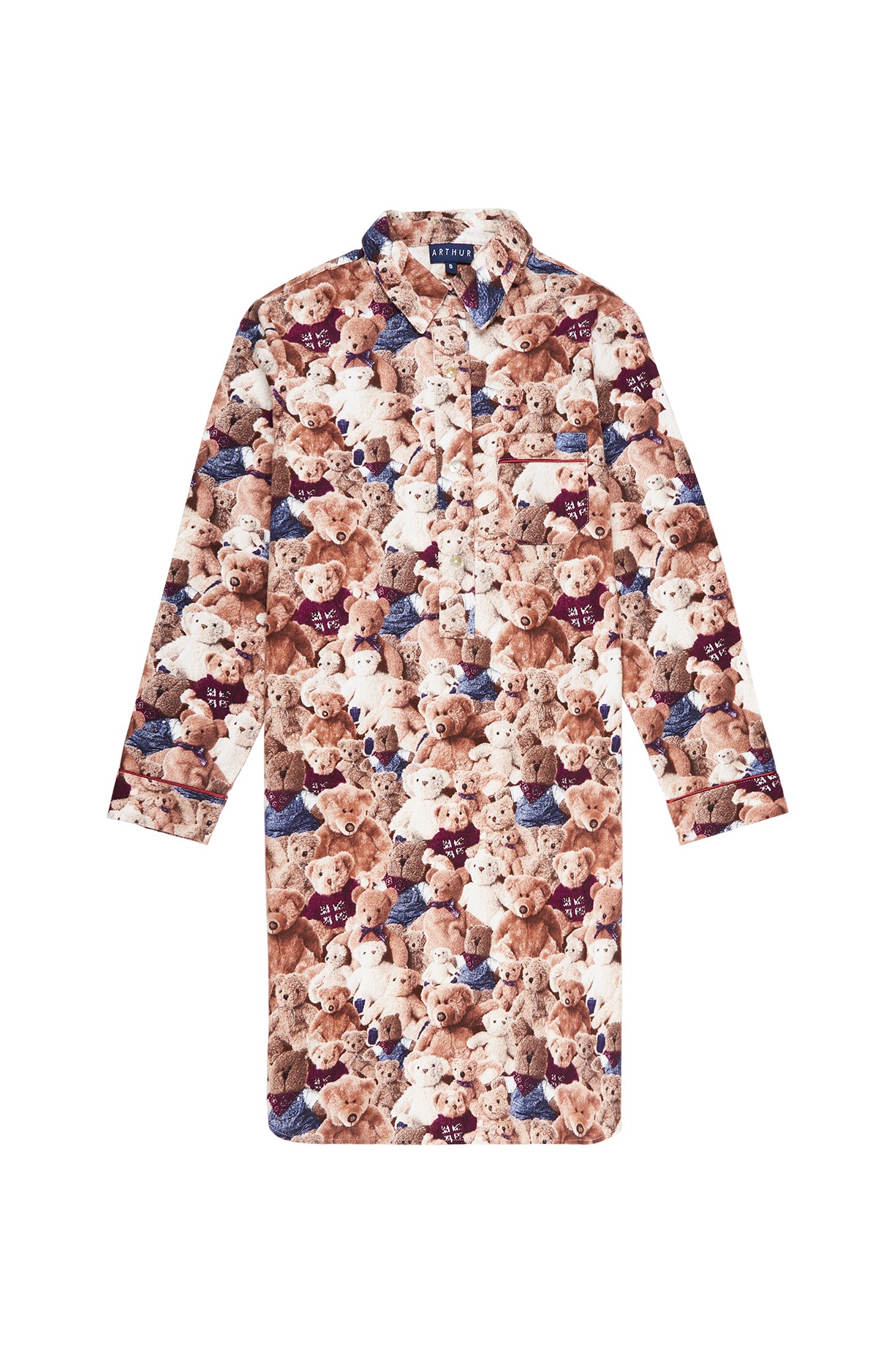Chemise de nuit Grand-Père Femme Teddy Beige et Marron 6