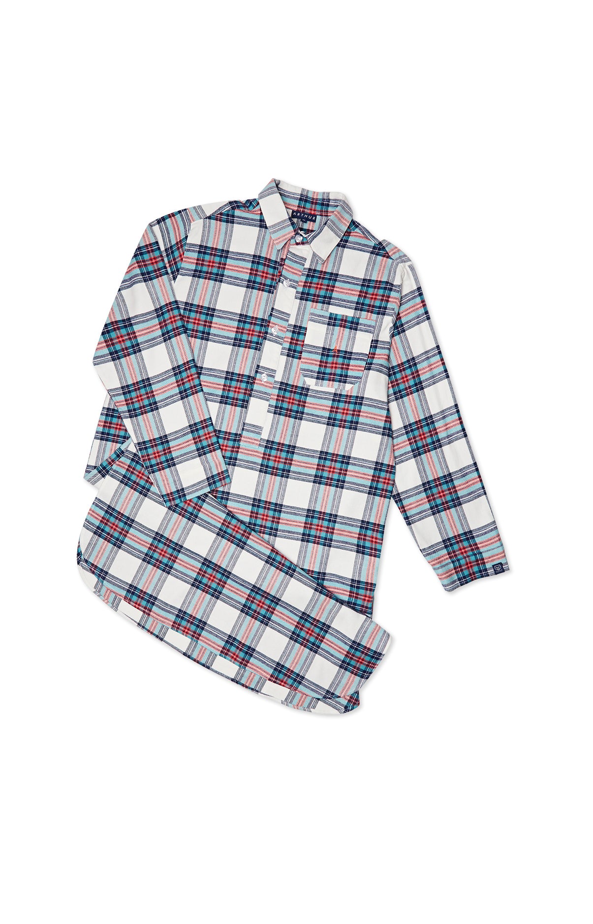 Chemise de nuit Grand-Père Homme Logan Blanc et Ivoire 3