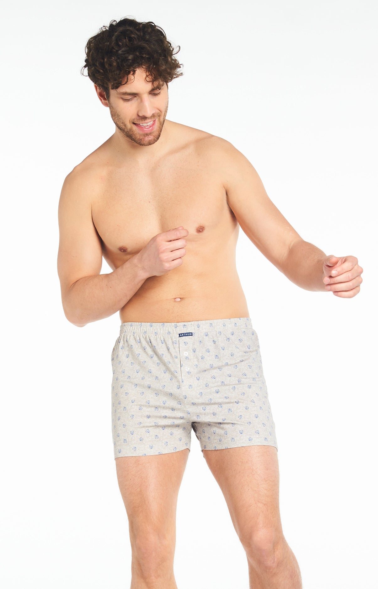 Caleçon de Nuit Homme Logo Gris 4