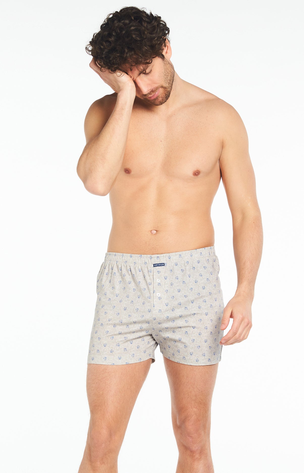 Caleçon de Nuit Homme Logo Gris 1