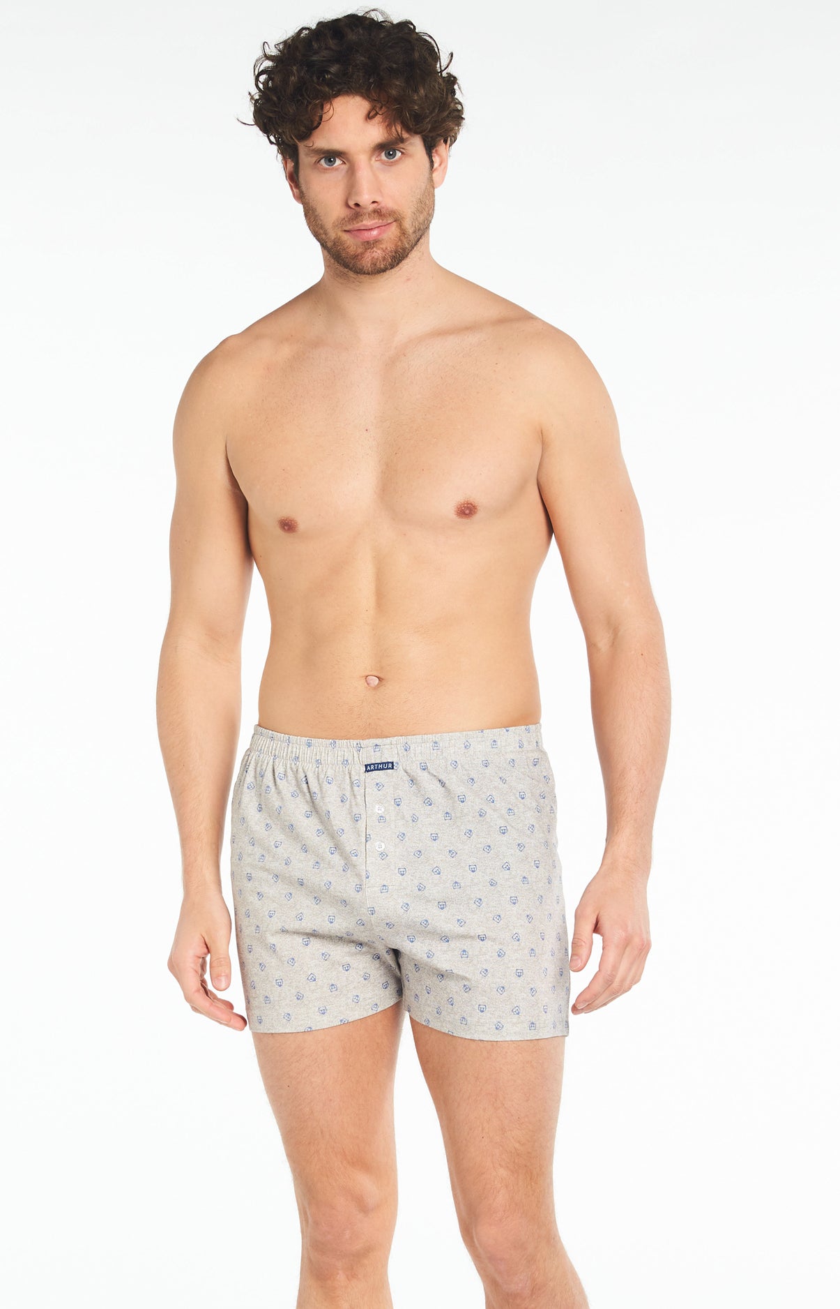 Caleçon de Nuit Homme Logo Gris 2