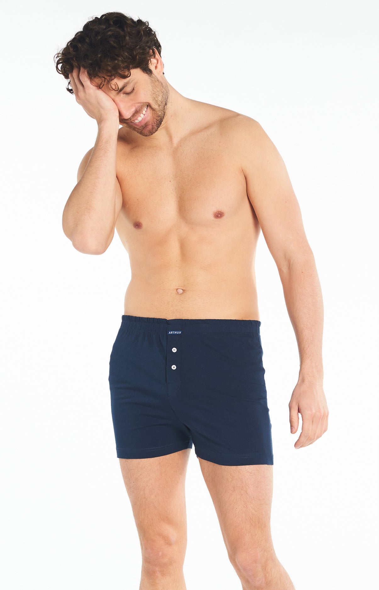 Caleçon de nuit Homme Uni Marine 2