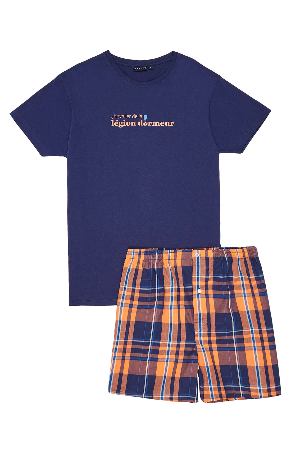 Pyjama court Pyjaméricain Homme Legion dormeur Orange 3