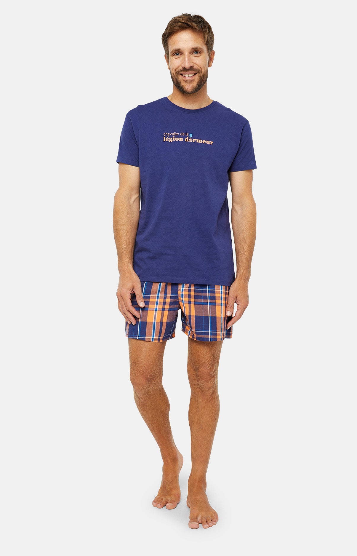 Pyjama court Pyjaméricain Homme Legion dormeur Orange 1