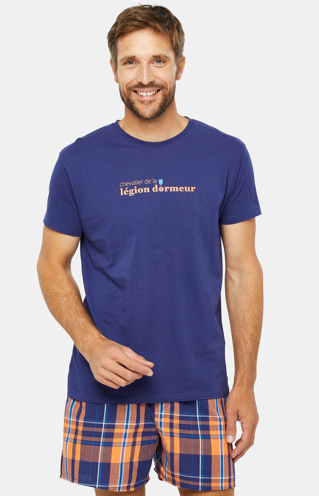 Pyjama court Pyjaméricain Homme Legion dormeur Orange 4
