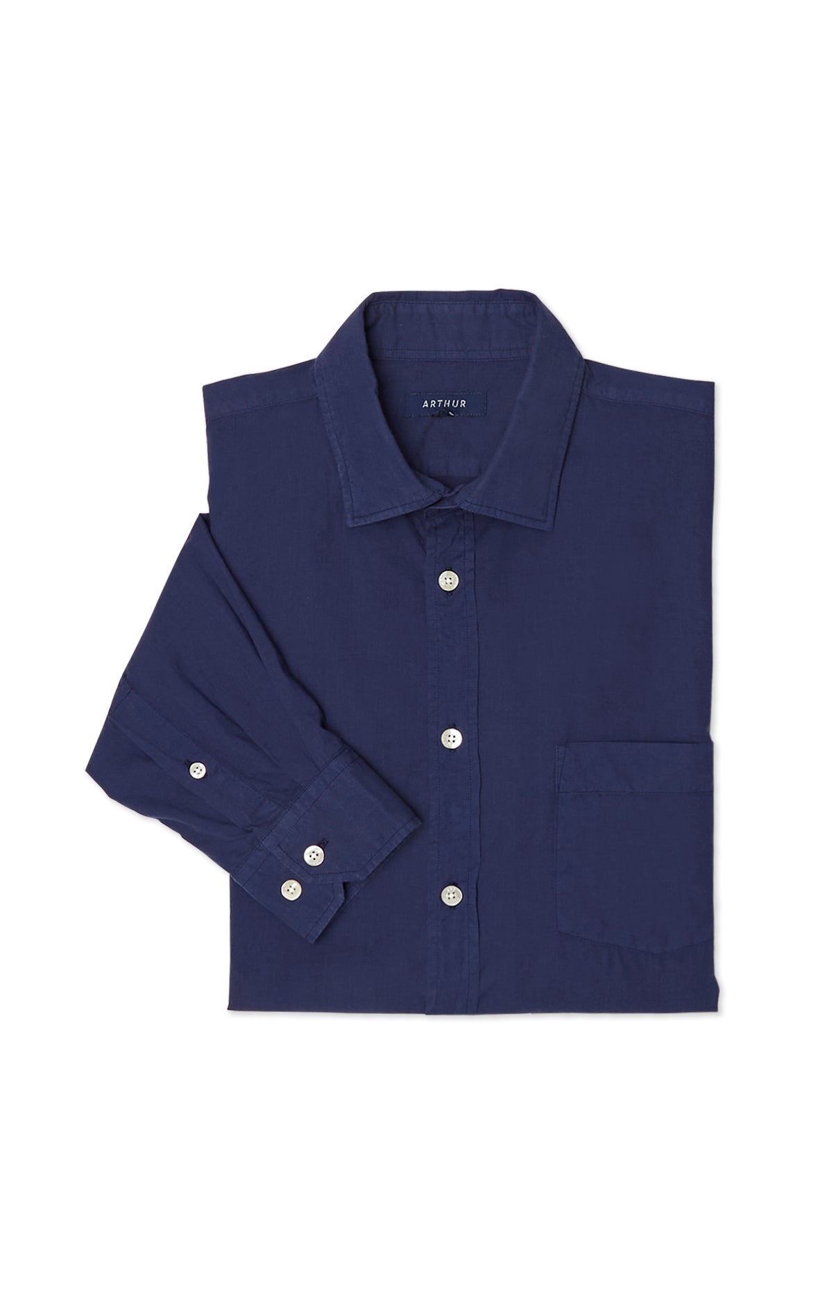 Chemise unie marine 2