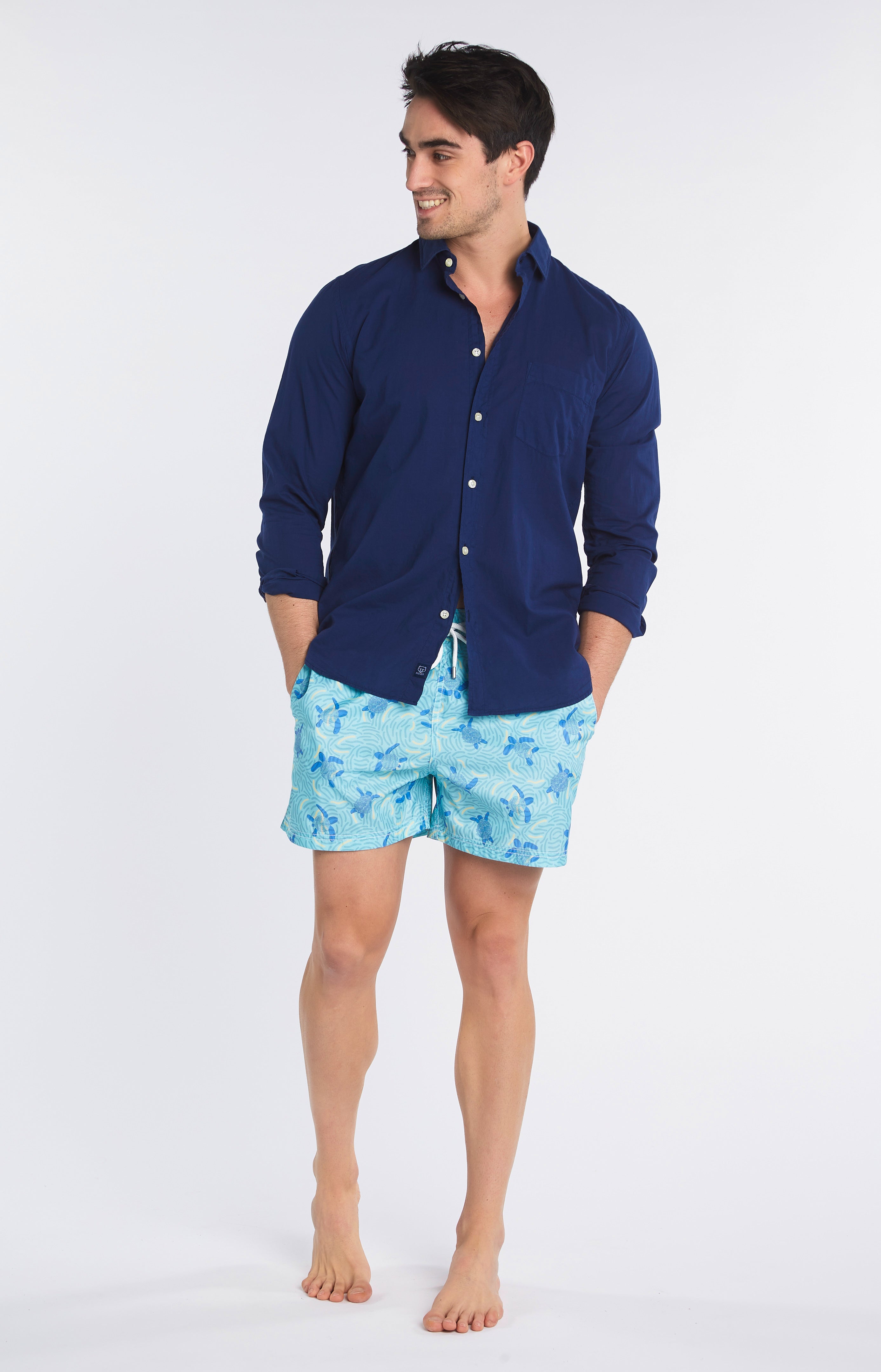 Chemise unie marine 6