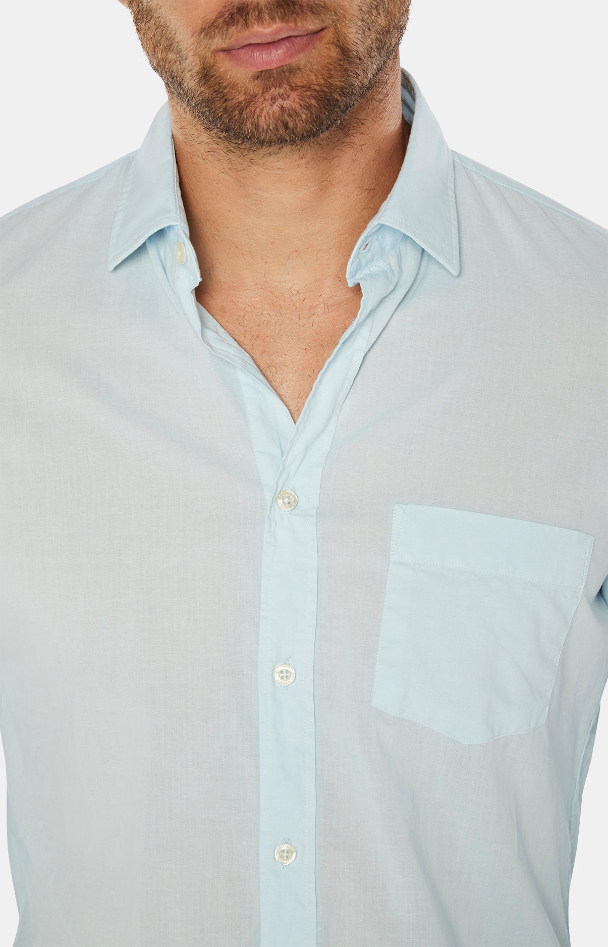 Chemise Homme Voile de Coton Bleu 4