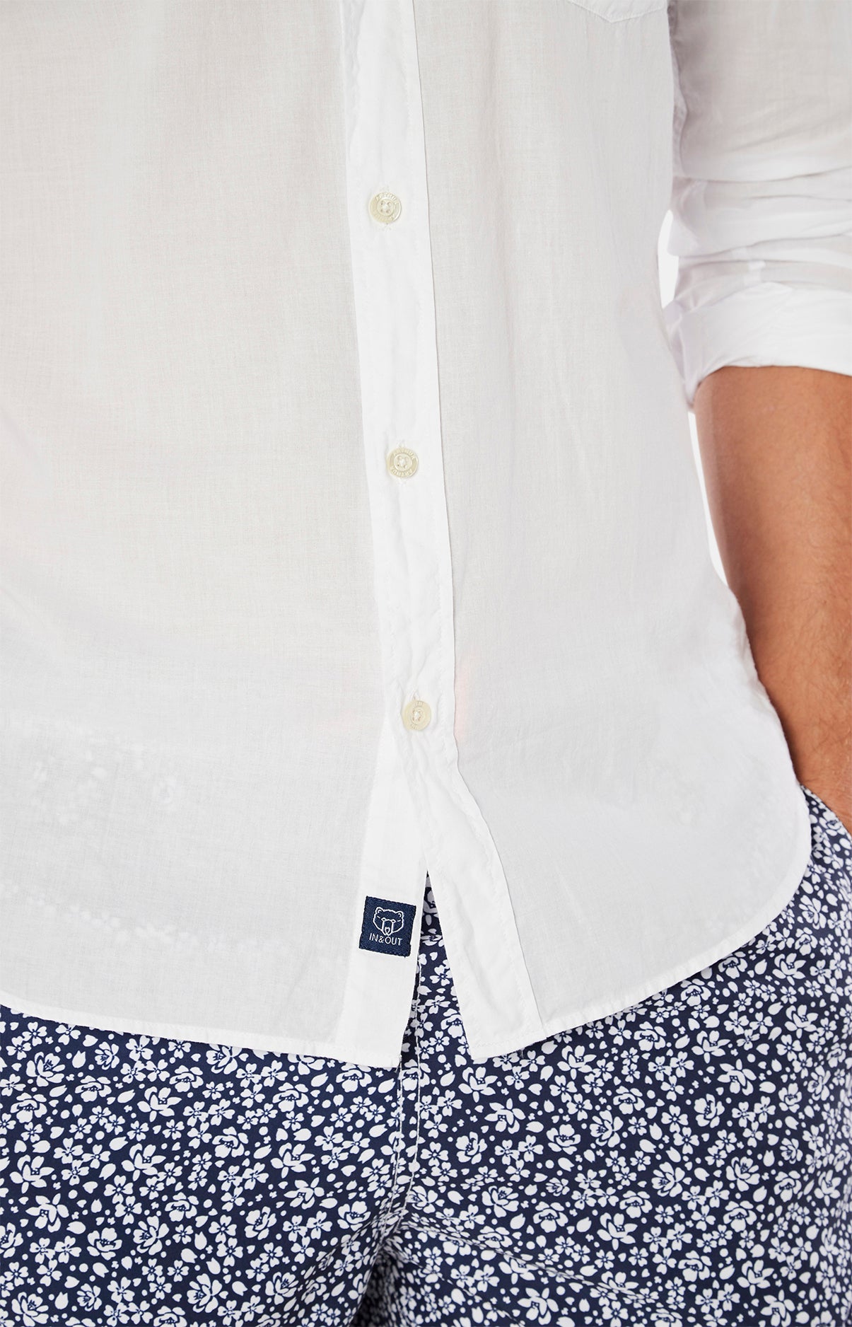 Chemise Homme Voile de Coton Bleu 10