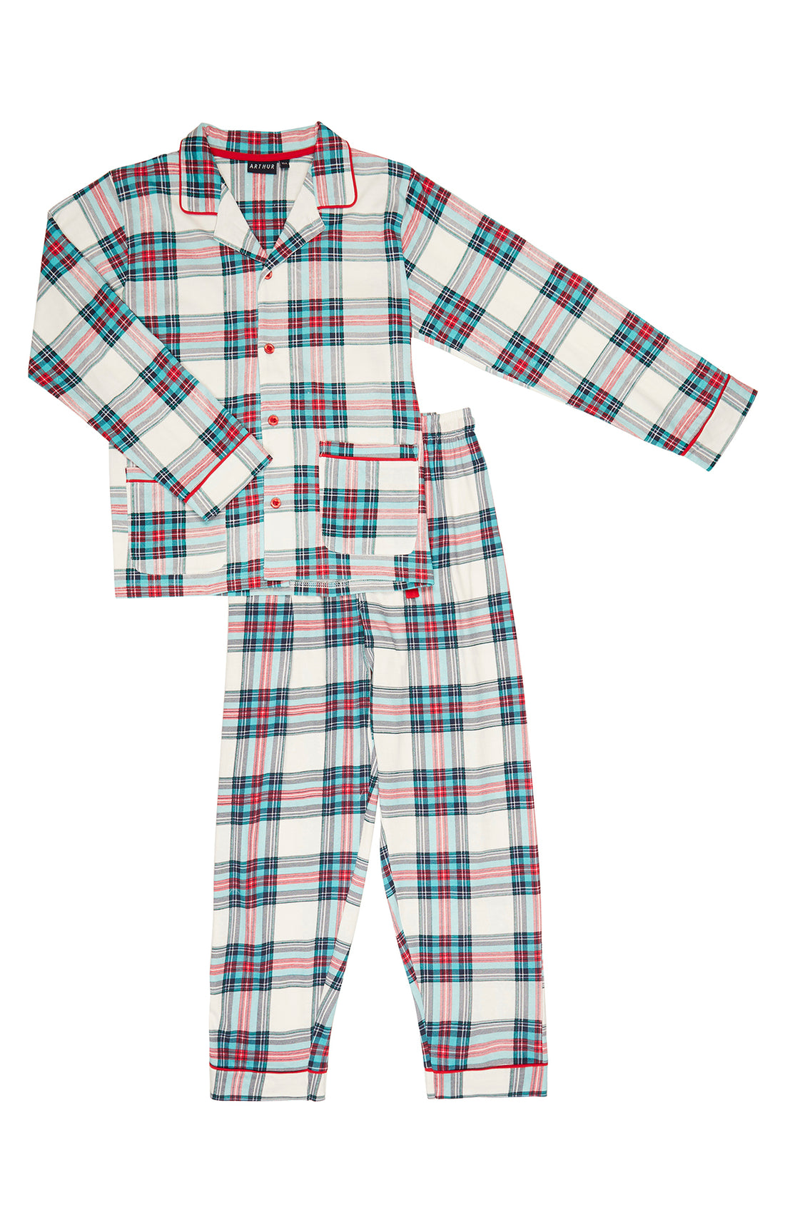 Pyjama long boutonné Enfant Honoré Blanc et Ivoire 3
