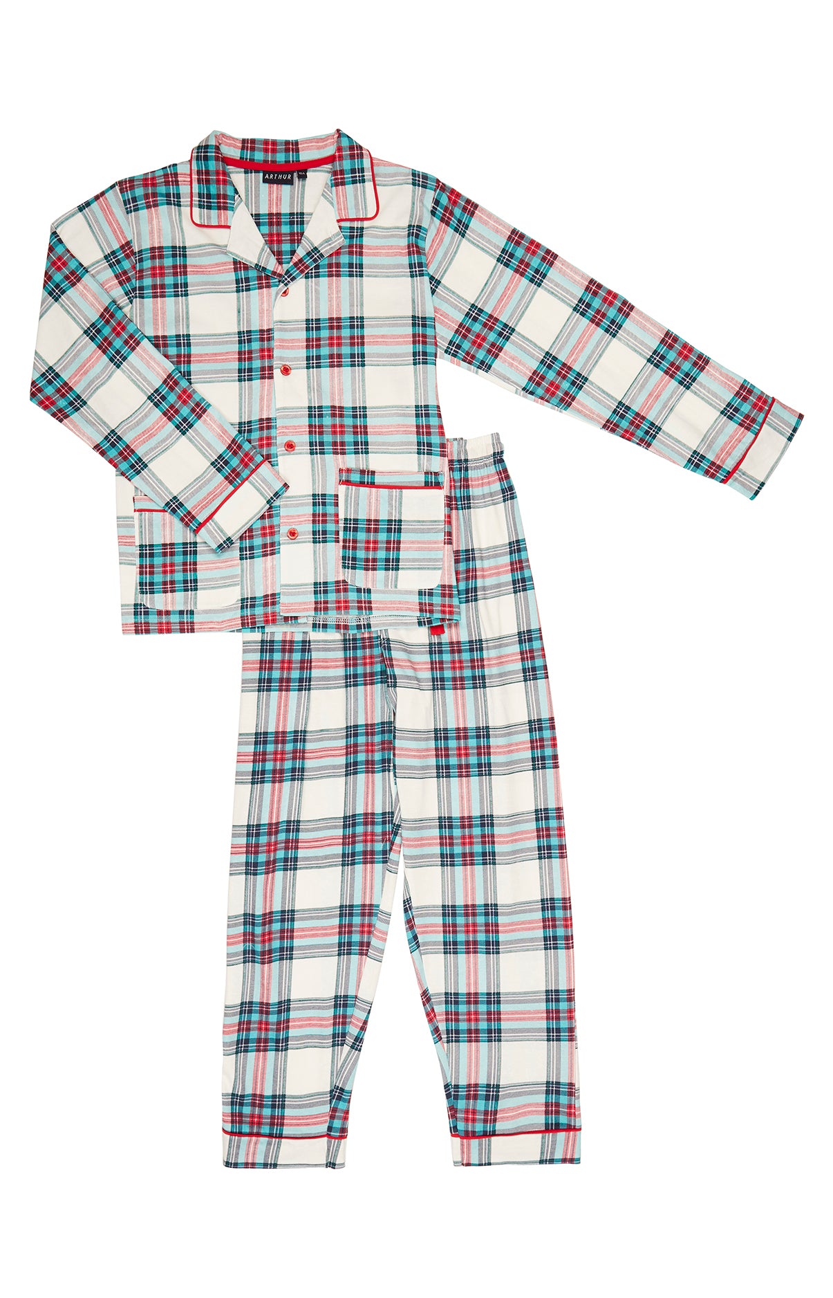 Pyjama long boutonné Enfant Honoré Blanc et Ivoire 3