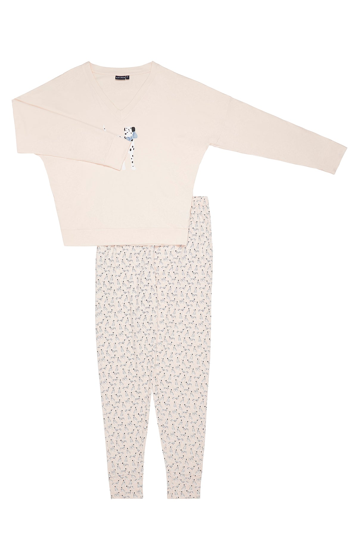 Pyjama long Femme Dalmatien Rose 3