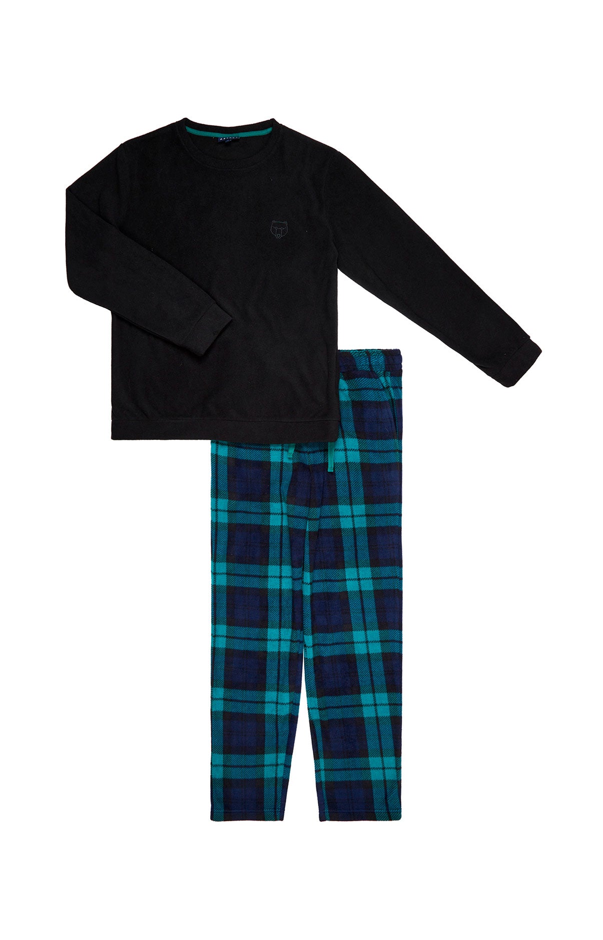 Pyjama long Homme Polaire Bill Noir et Vert 3