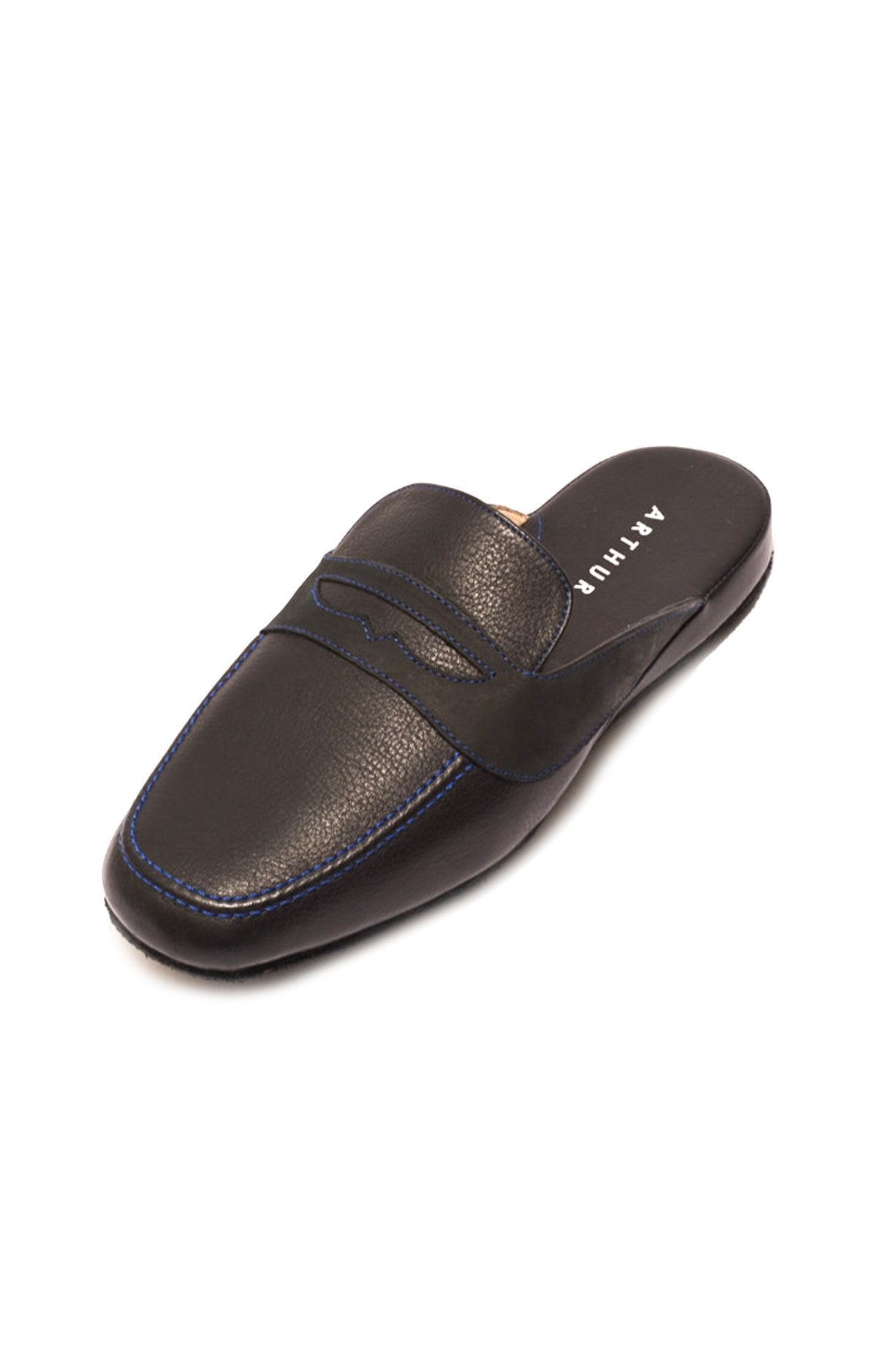 Chaussons Homme Cuir Tradi Noir 3