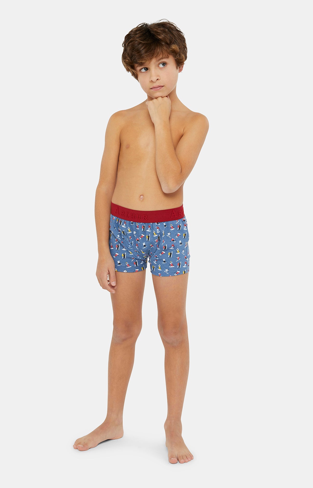Boxer Enfant Ski Bleu 2