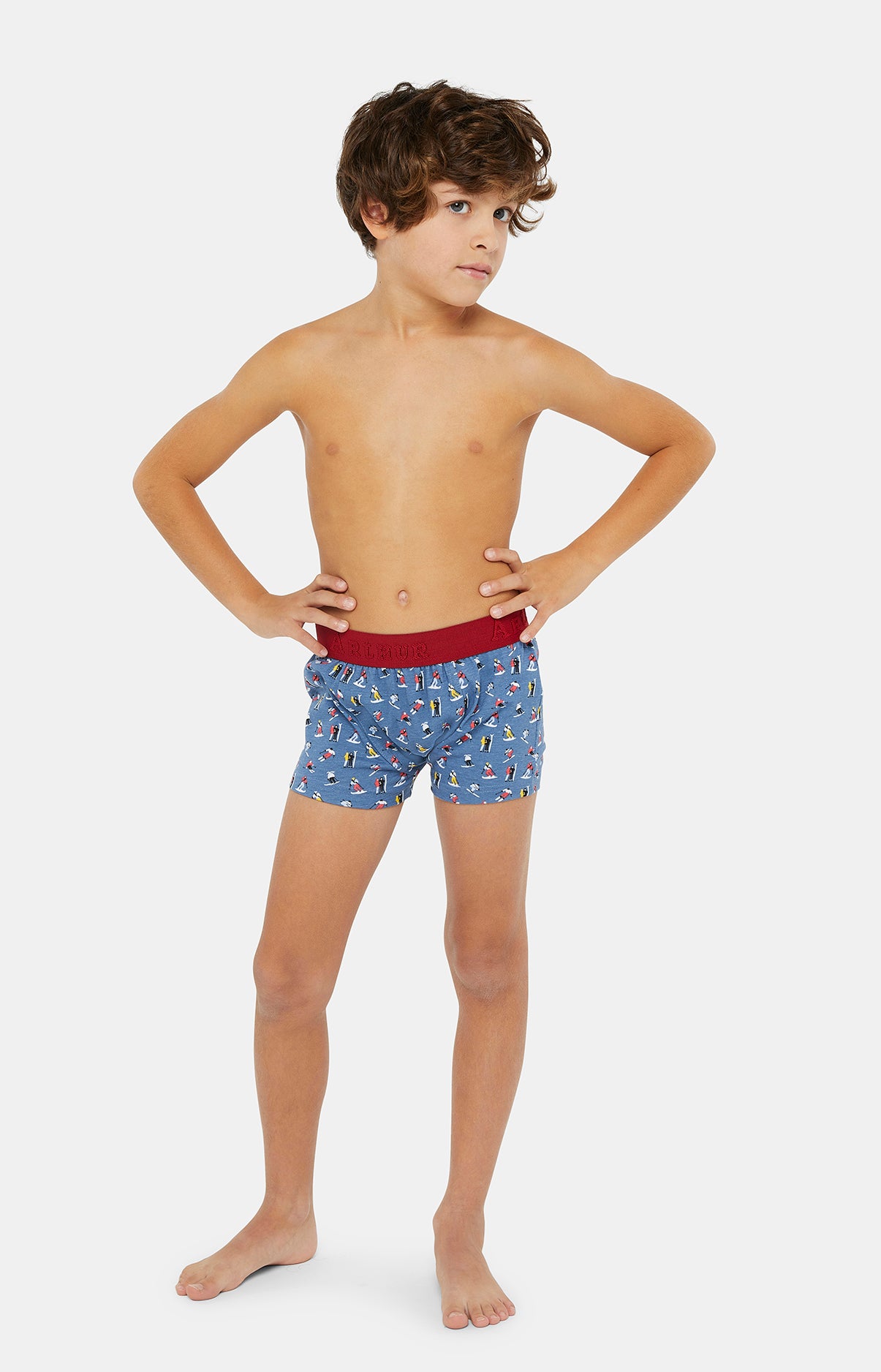Boxer Enfant Ski Bleu 1