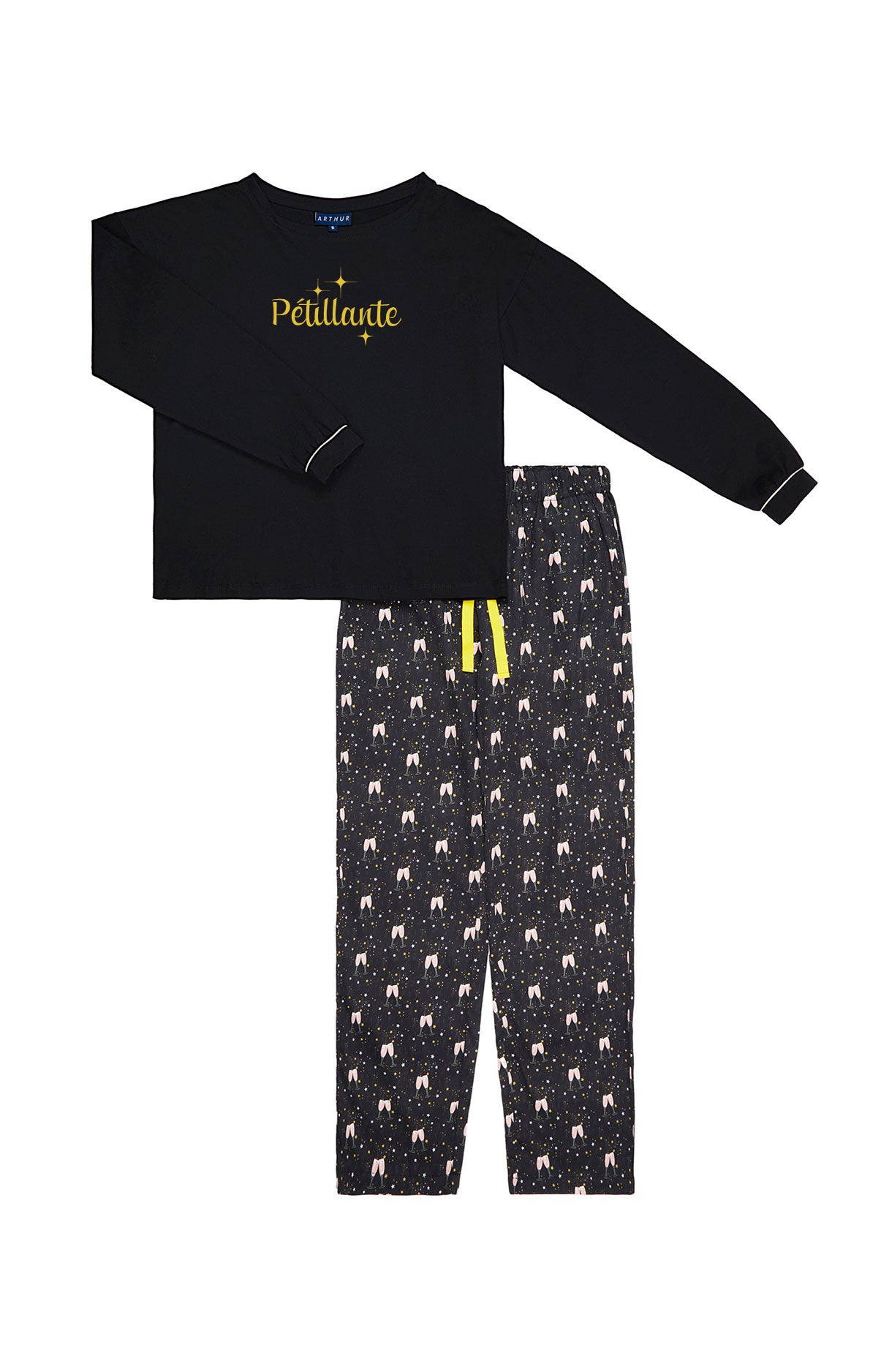 Pyjama long Femme Pétillante Noir 3