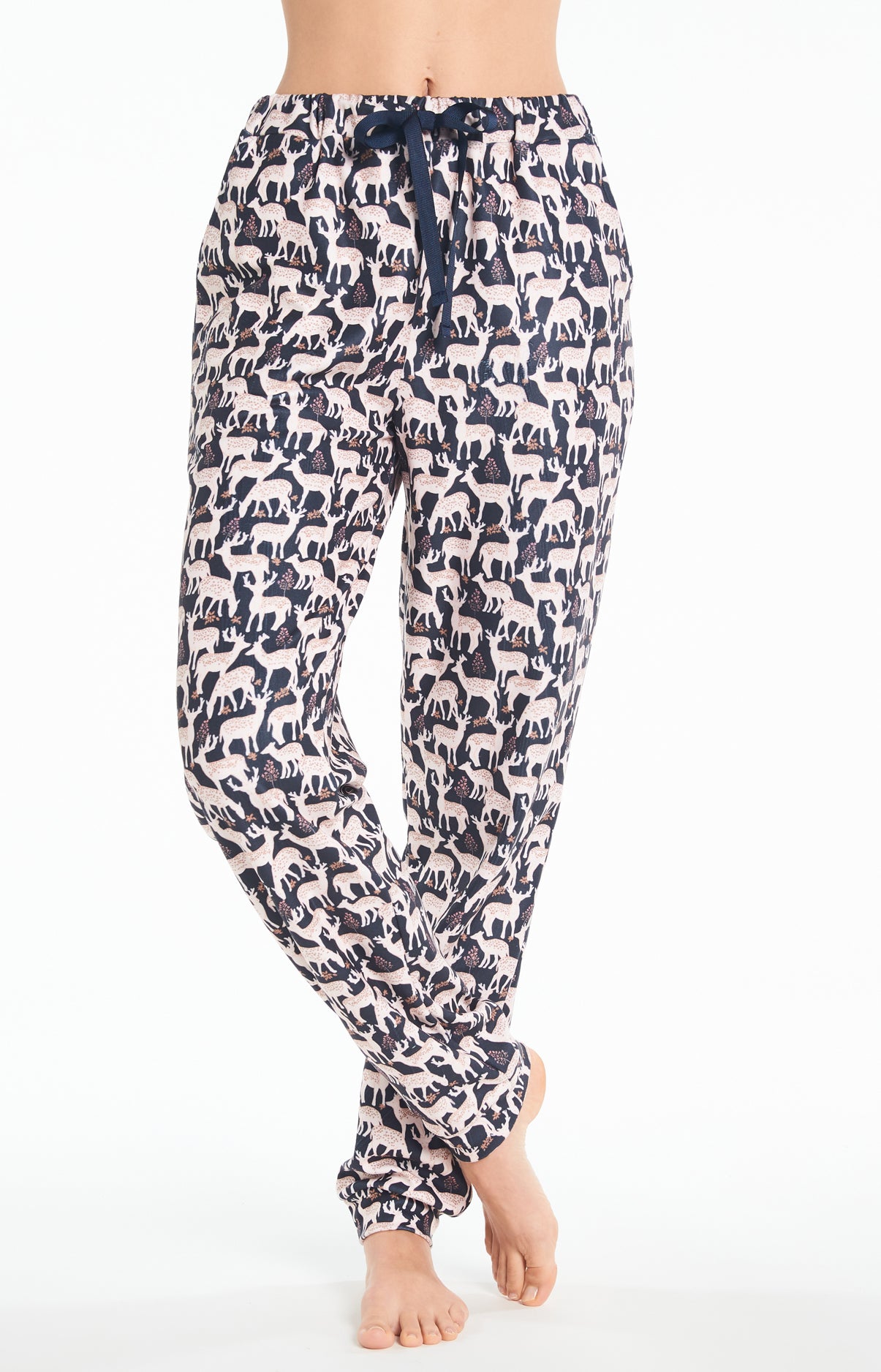 Pyjama long Femme Polaire Biche Marine 6
