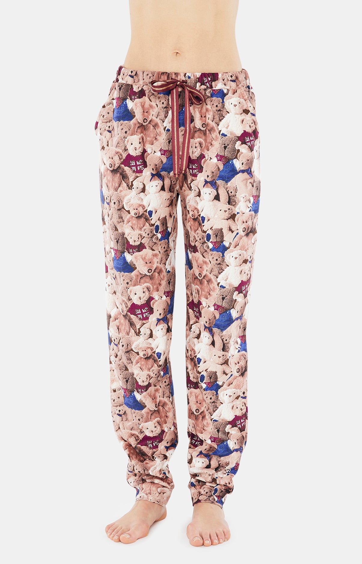 Pyjama long Femme Teddy Beige et Marron 18