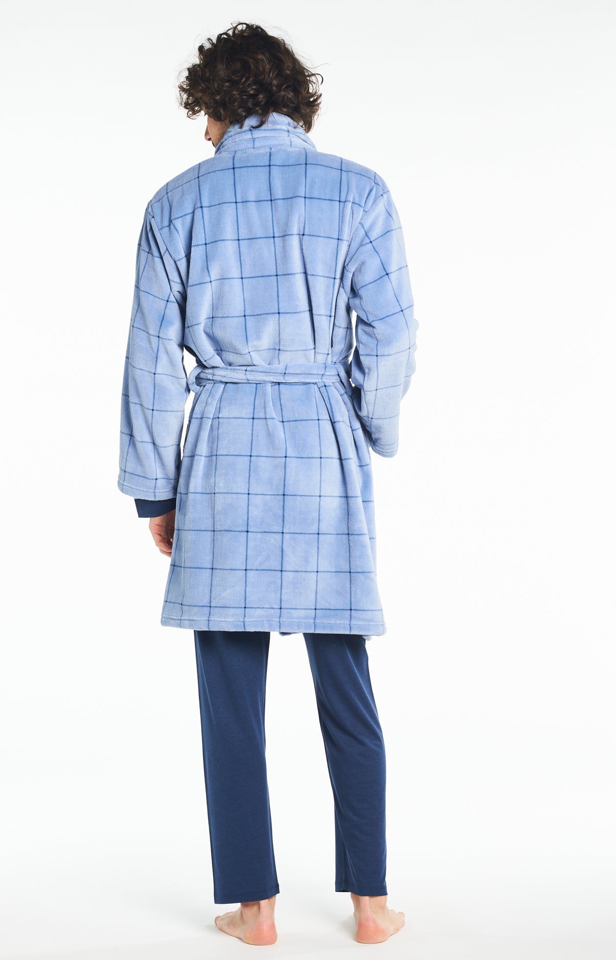Robe de chambre Homme Carreaux Bleu 6